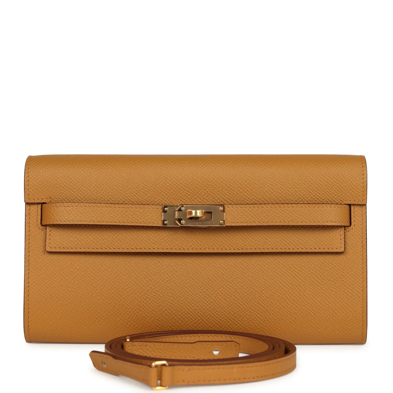Herm??s Kelly Wallet To Go Sesame Epsom Gold Hardware