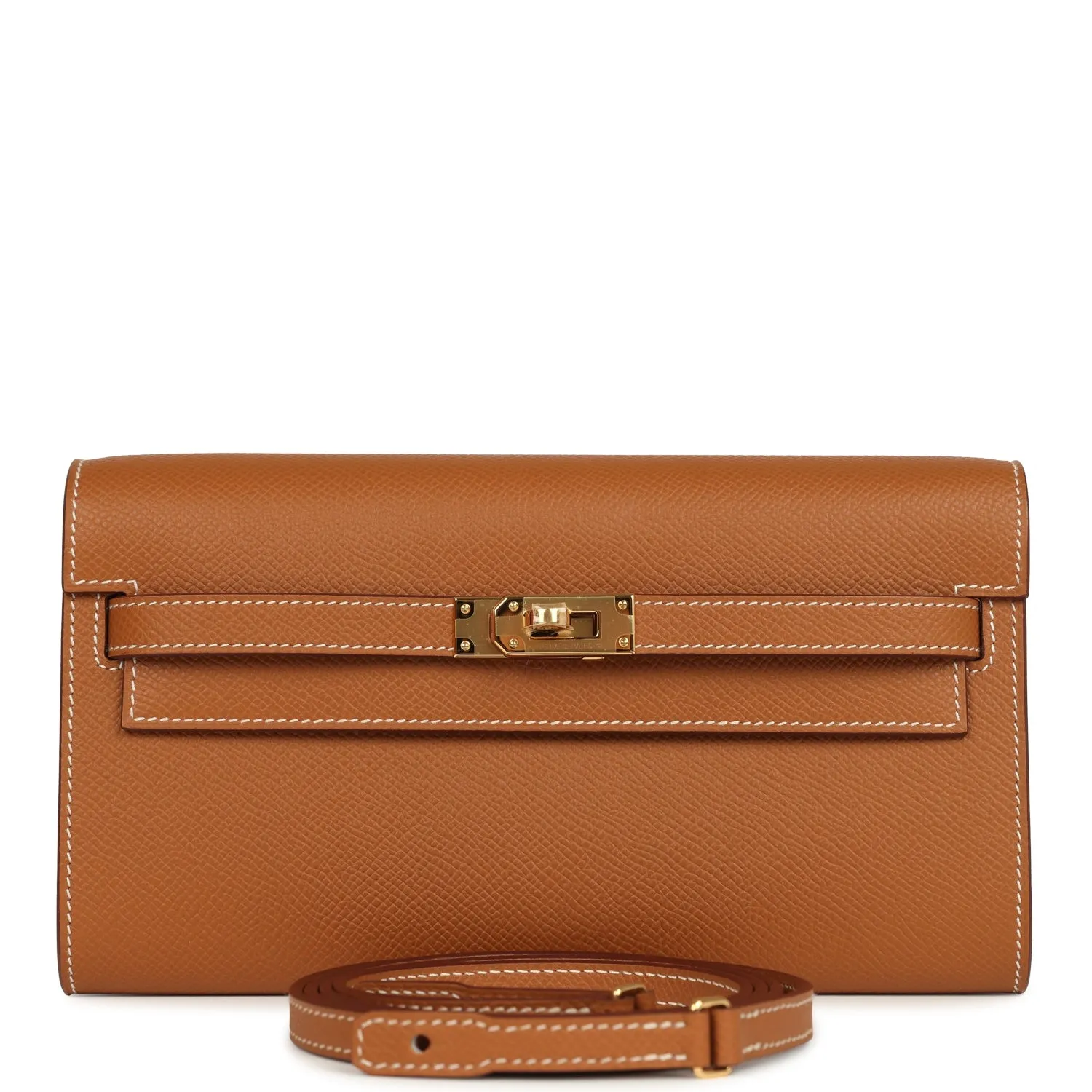 Herm??s Kelly Wallet To Go Gold Epsom Gold Hardware