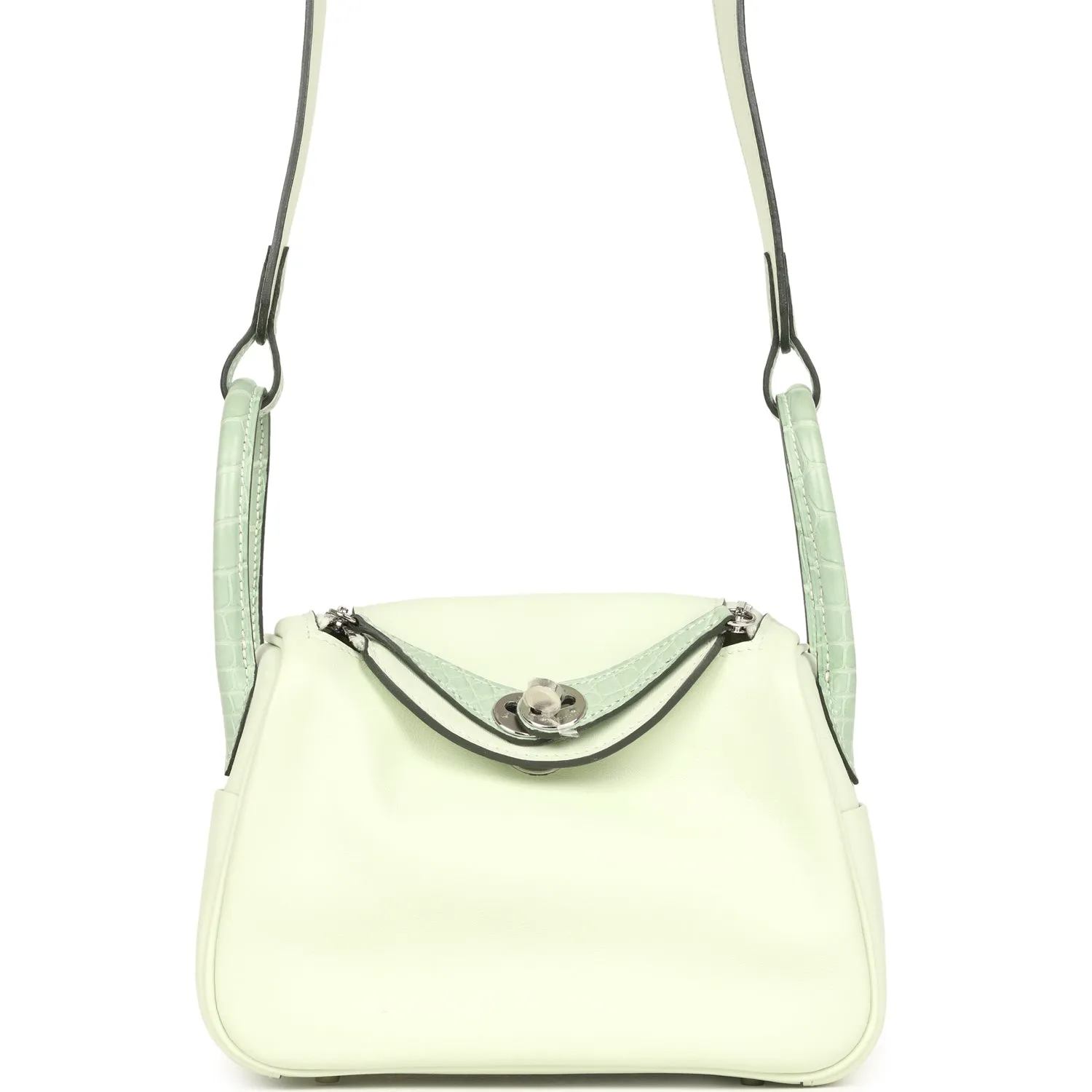 Herm??s Mini Lindy Vert Fizz Swift and Matte Alligator Touch Palladium Hardware