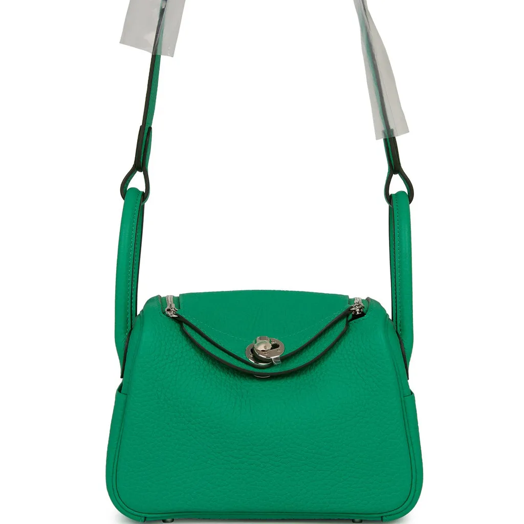 Herm??s Mini Lindy Menthe Clemence Palladium Hardware