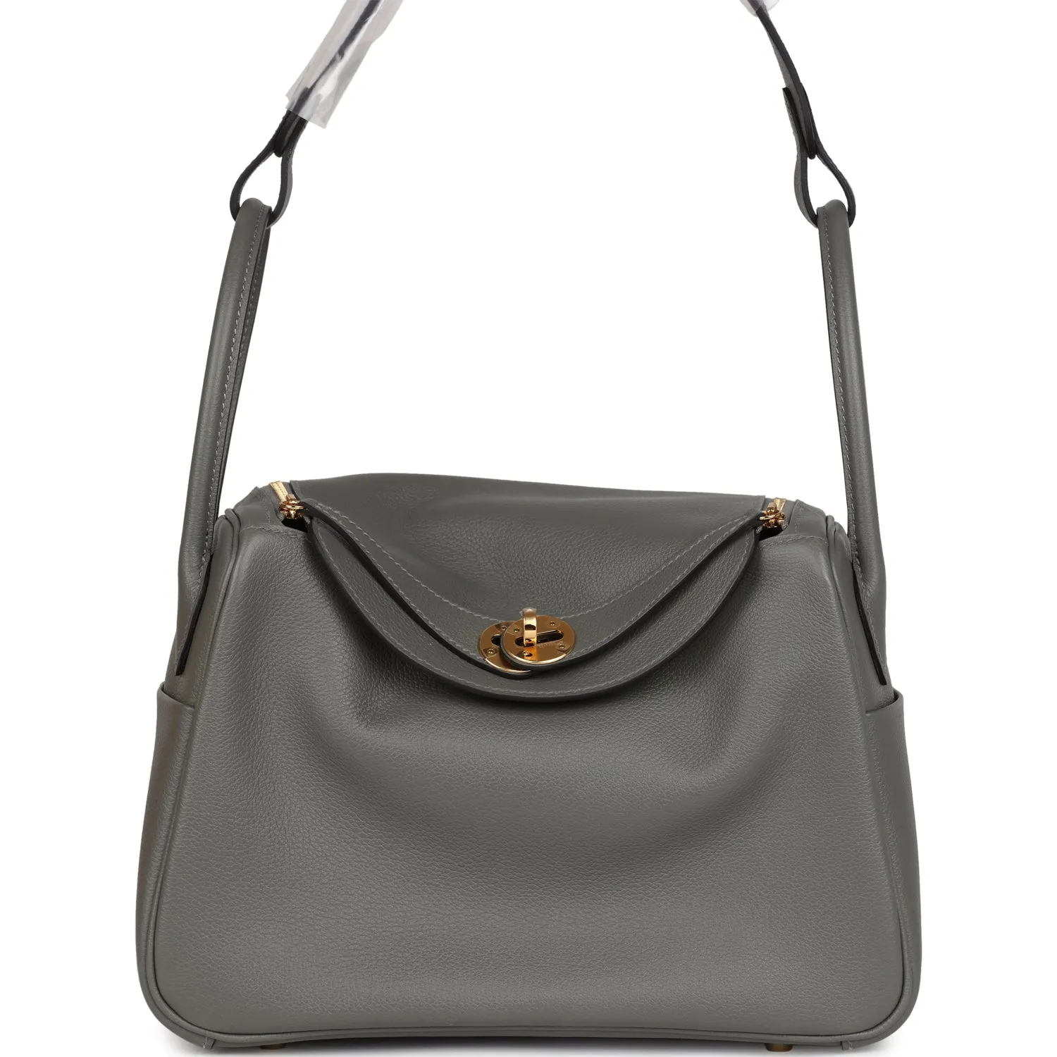 Herm??s Lindy 26 Gris Meyer Evercolor Gold Hardware