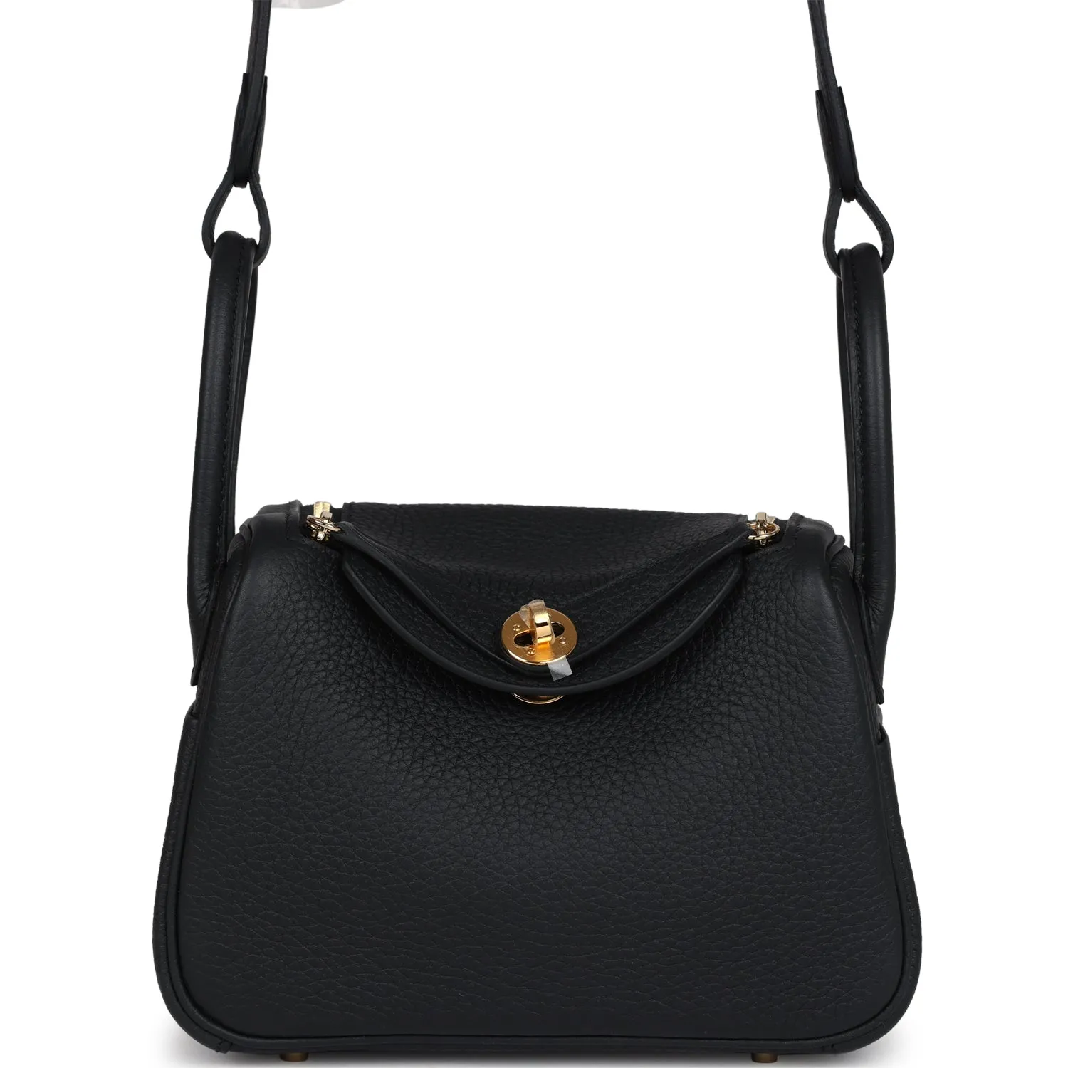 Herm??s Mini Lindy II Black Clemence Gold Hardware