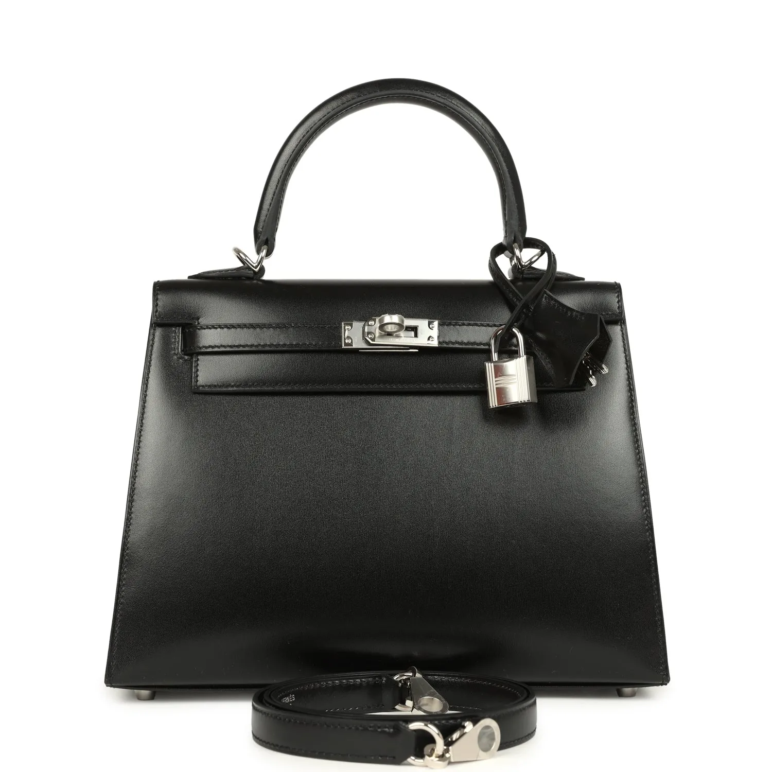 Herm??s Kelly Sellier 25 Black Box Palladium Hardware