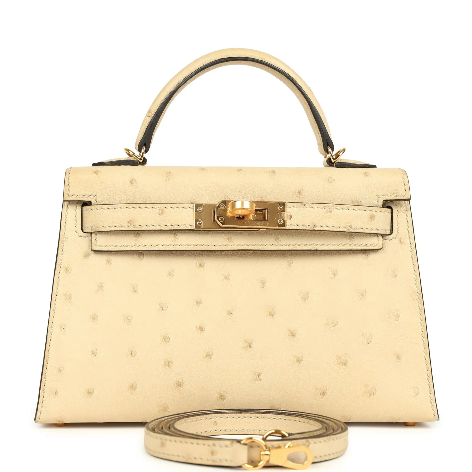 Herm??s Kelly Sellier 20 Parchemin Ostrich Gold Hardware