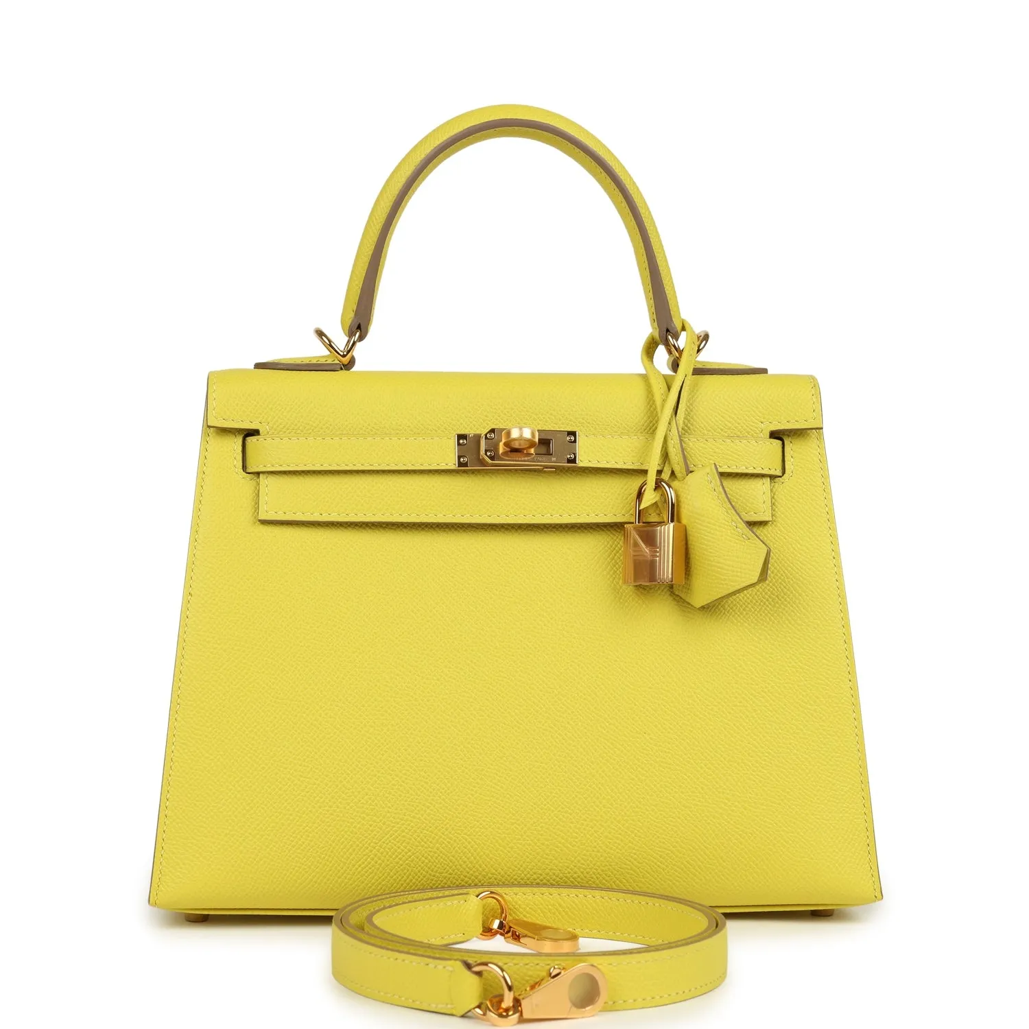 Herm??s Kelly Sellier 25 Lime Epsom Gold Hardware