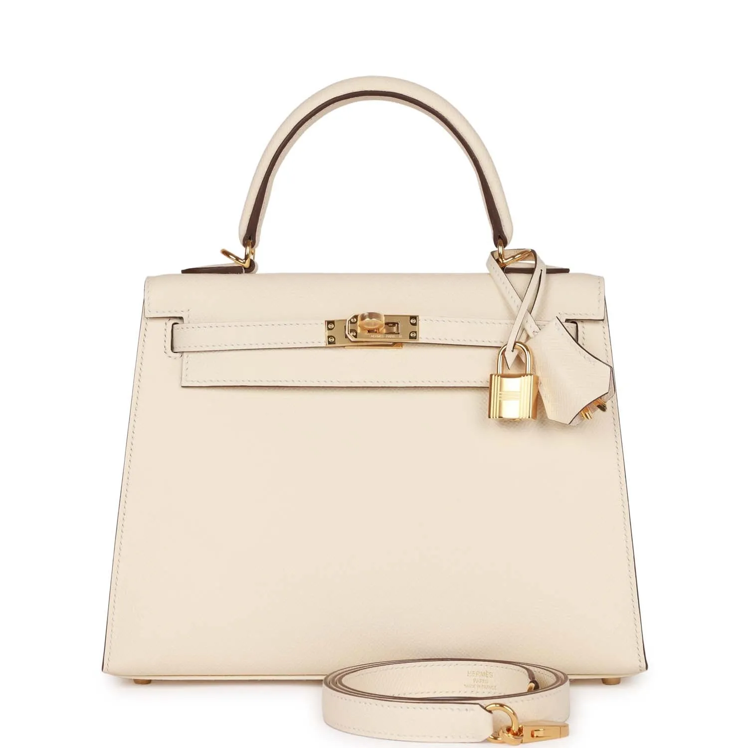 Herm??s Kelly Sellier 25 Nata Epsom Gold Hardware