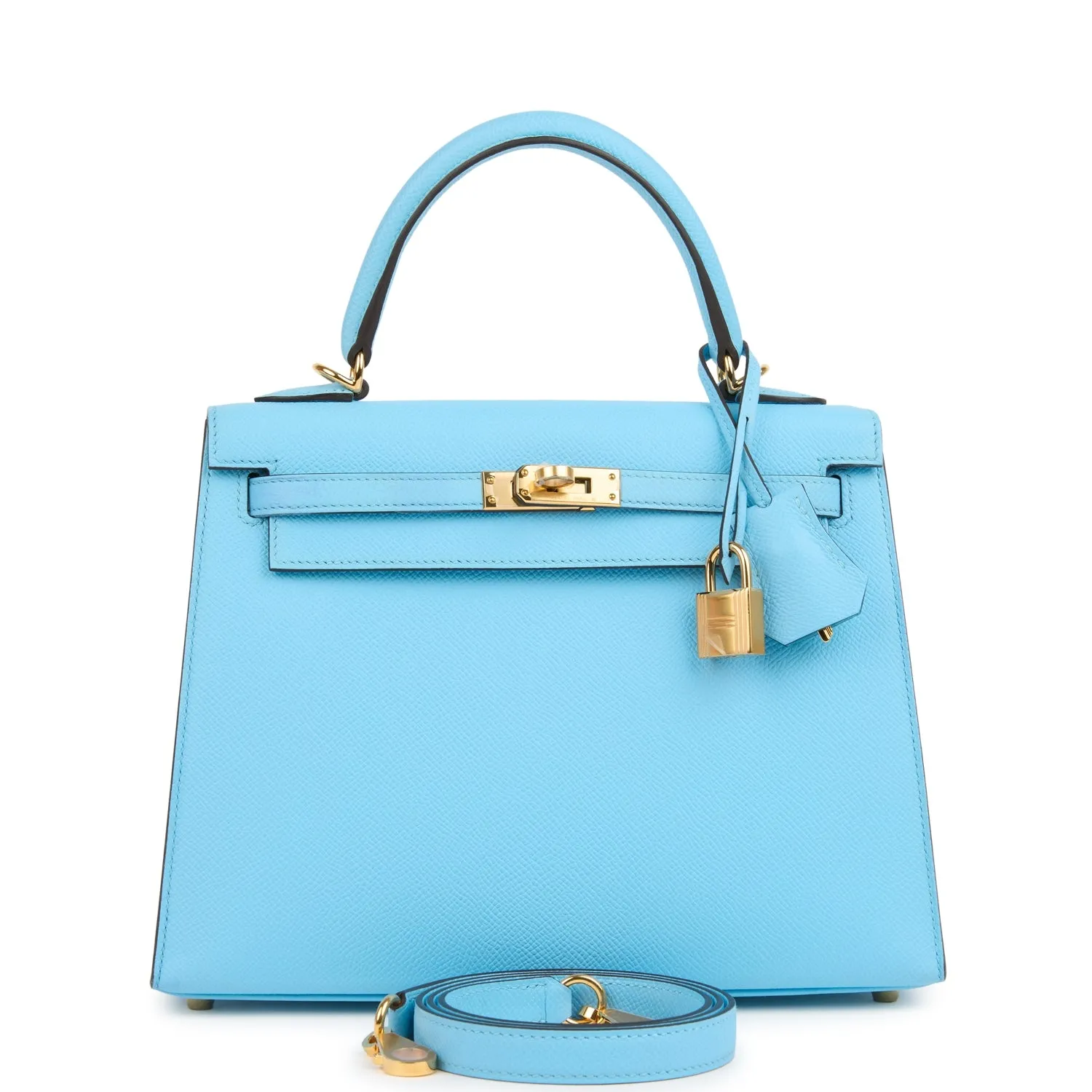 Herm??s Kelly Sellier 25 Celeste Epsom Gold Hardware