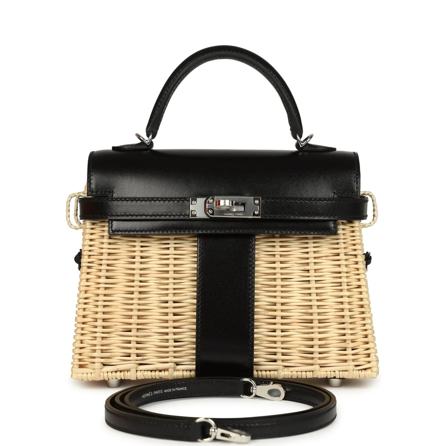 Herm??s Mini Picnic Kelly 20 Black Box Palladium Hardware