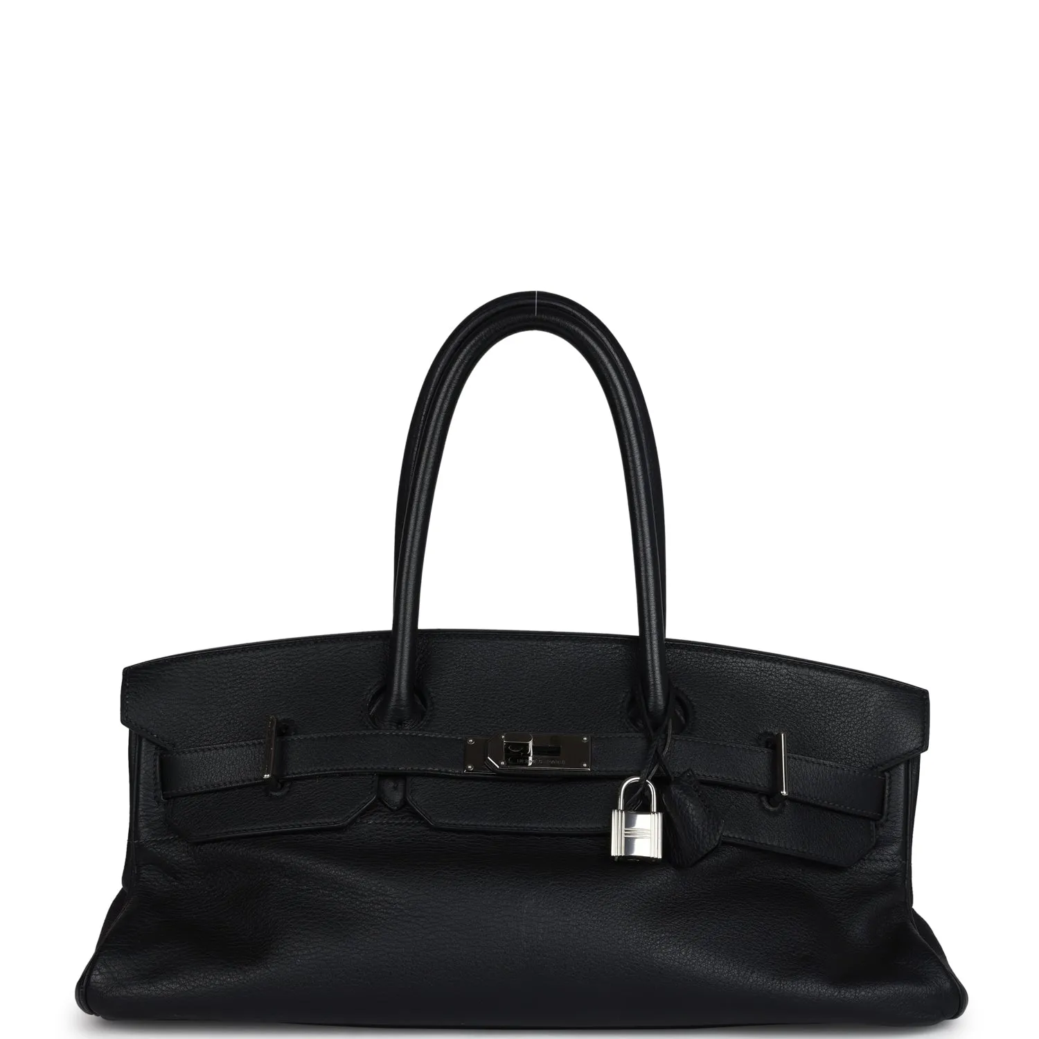 Herm??s Shoulder Birkin 42 JPG Black Clemence Palladium Hardware