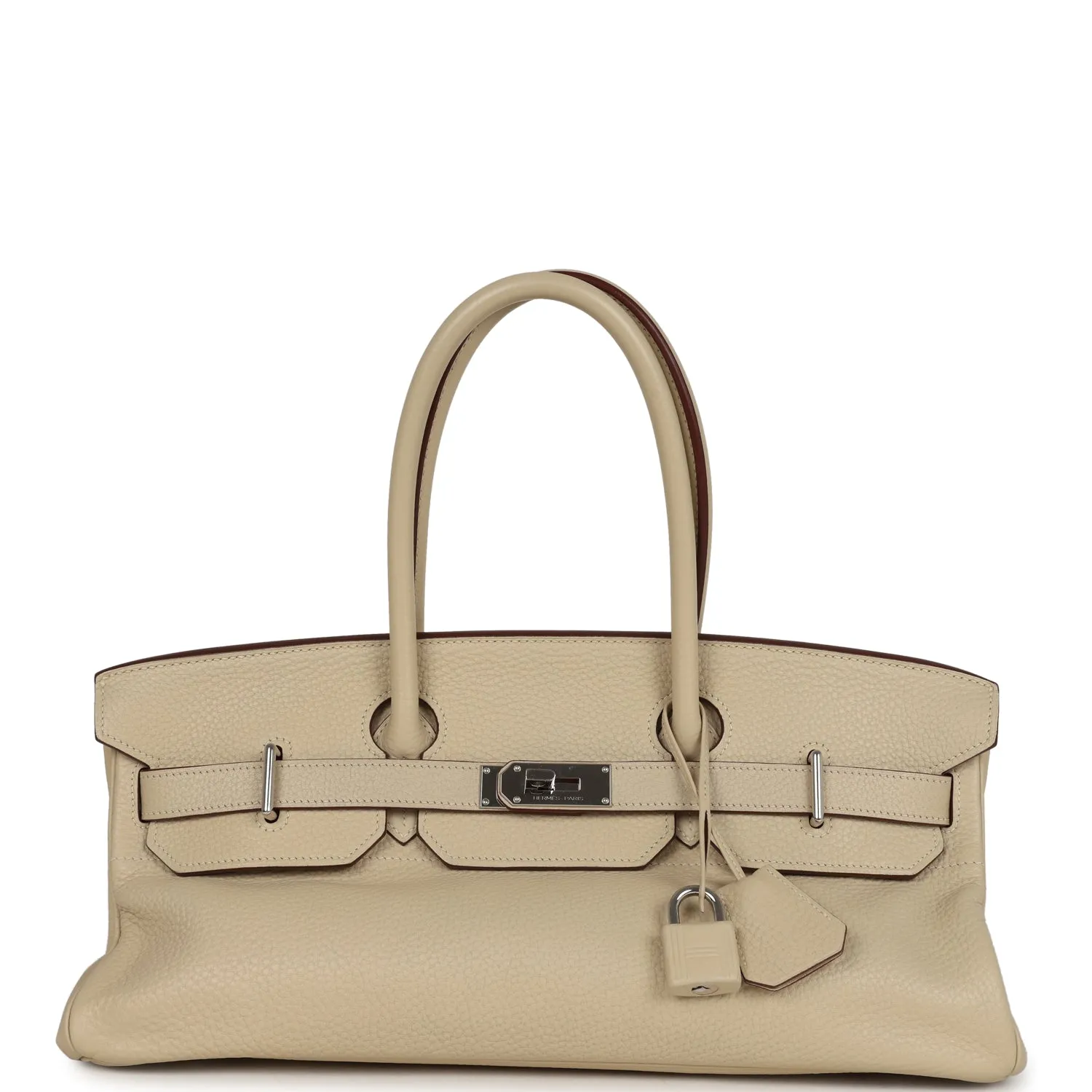 Herm??s Shoulder Birkin 42 JPG Parchemin Clemence Palladium Hardware