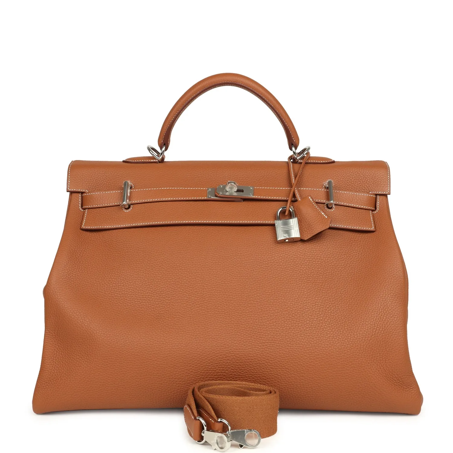 Herm??s Kelly Voyage 50 Gold Clemence Palladium Hardware