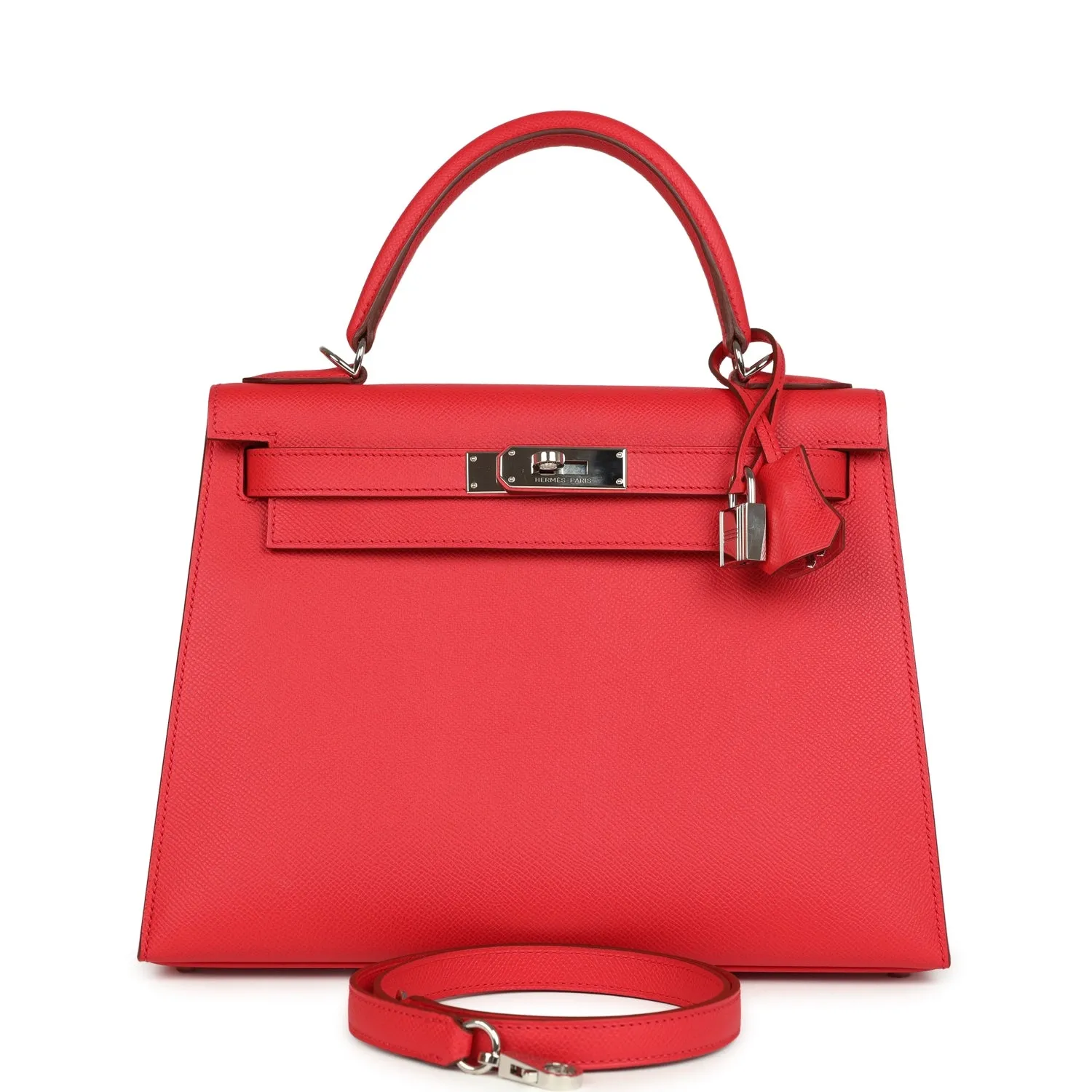 Herm??s Kelly Sellier 28 Bougainvillea Epsom Palladium Hardware