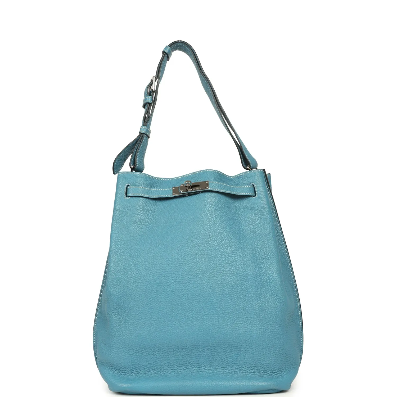 Herm??s So Kelly 22 Blue Jean Togo Palladium Hardware