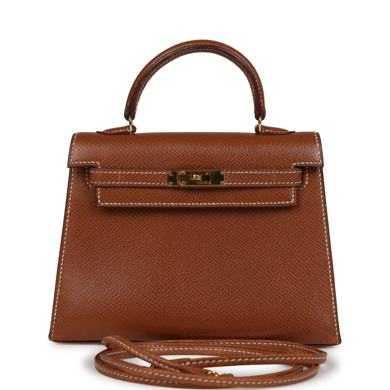 Herm??s Micro Kelly Sellier 15 Gold Courchevel Gold Hardware
