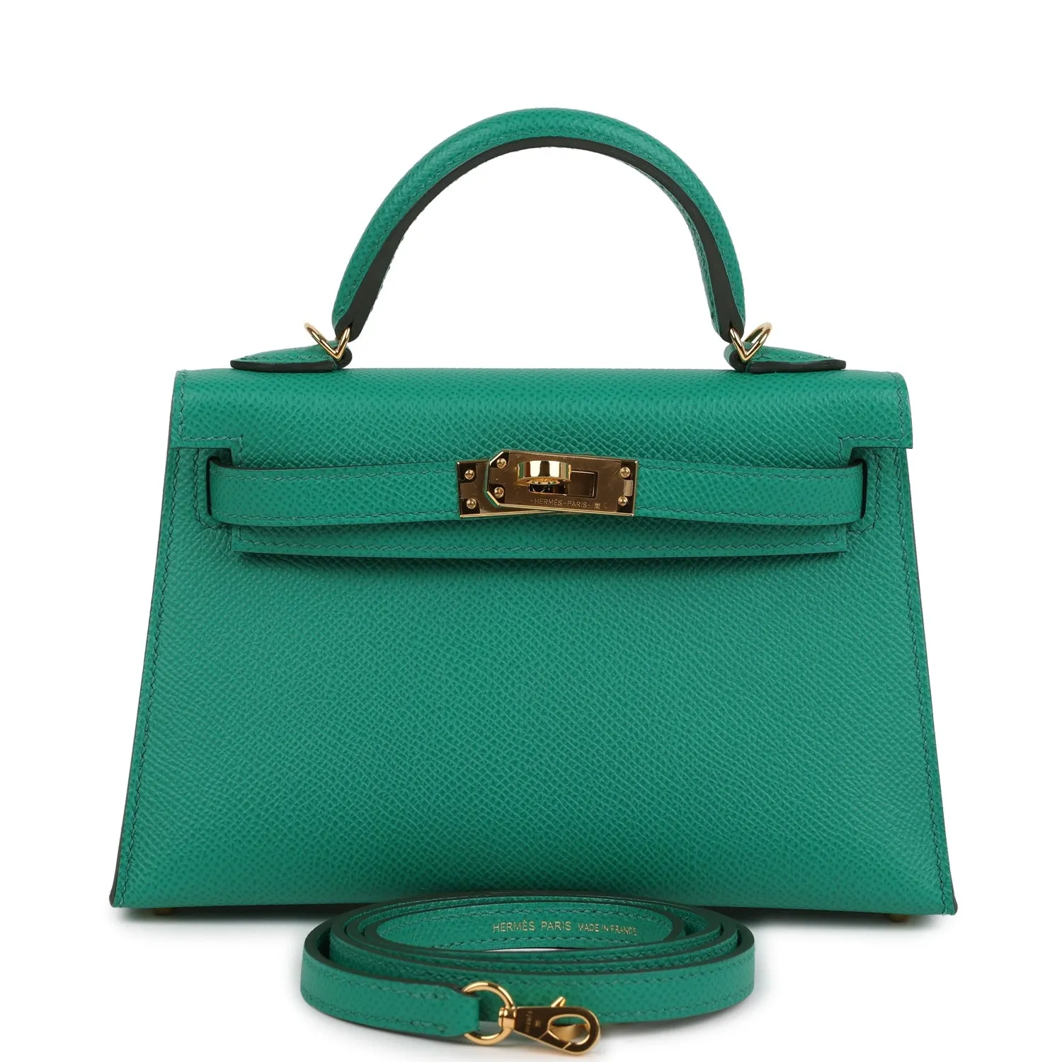 Herm??s Kelly Sellier 20 Vert Jade Epsom Gold Hardware