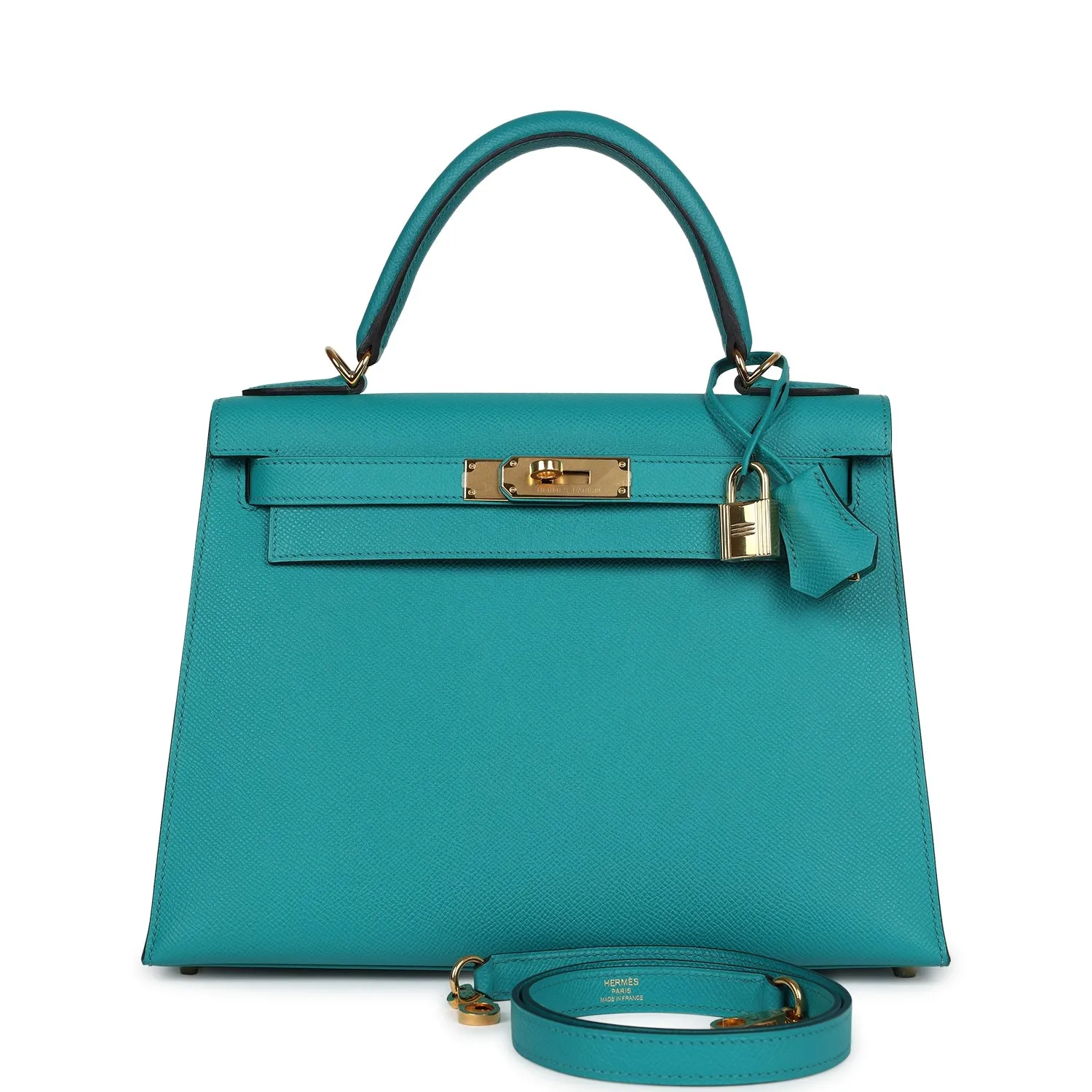 Herm??s Kelly Sellier 28 Vert Verone Epsom Gold Hardware
