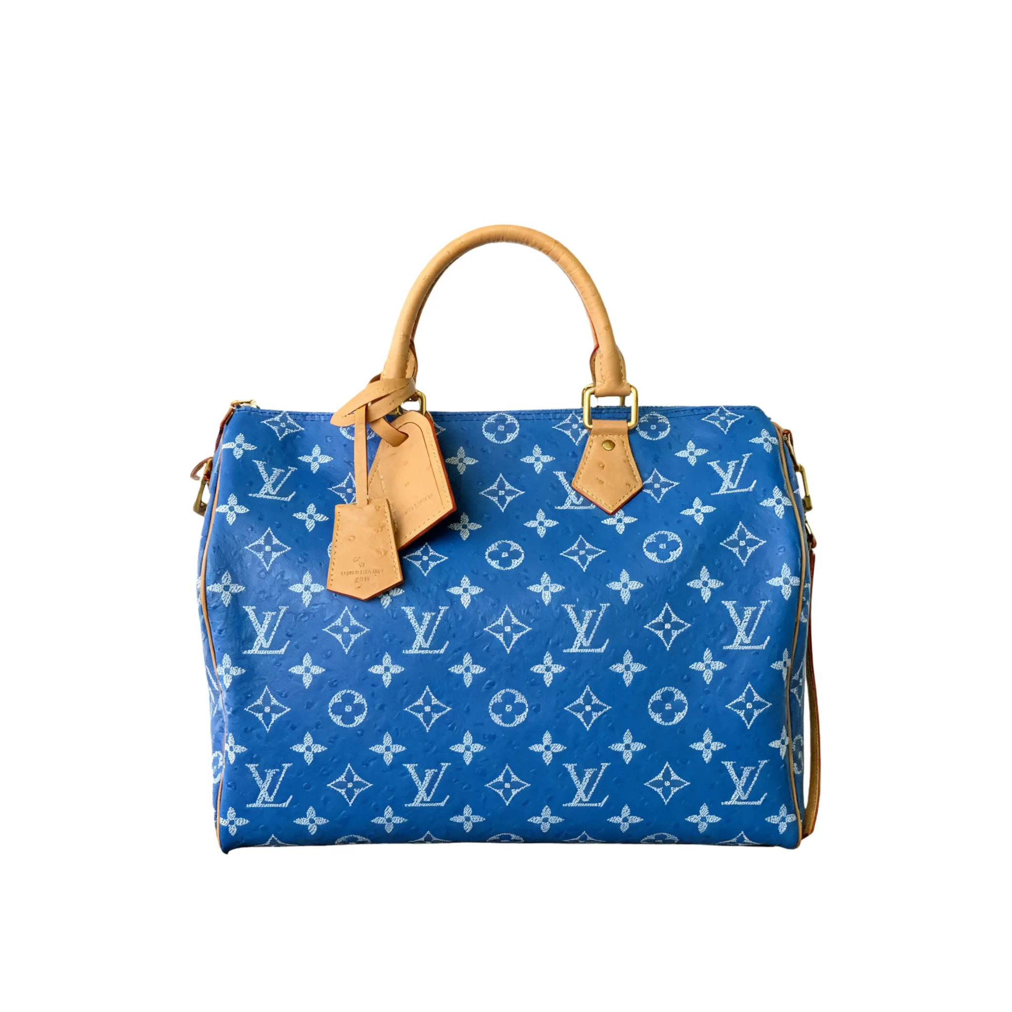 Louis Vuitton Speedy P9 Bandouli??re 40 Monogram Ostrich-Embossed Cowhide M24417