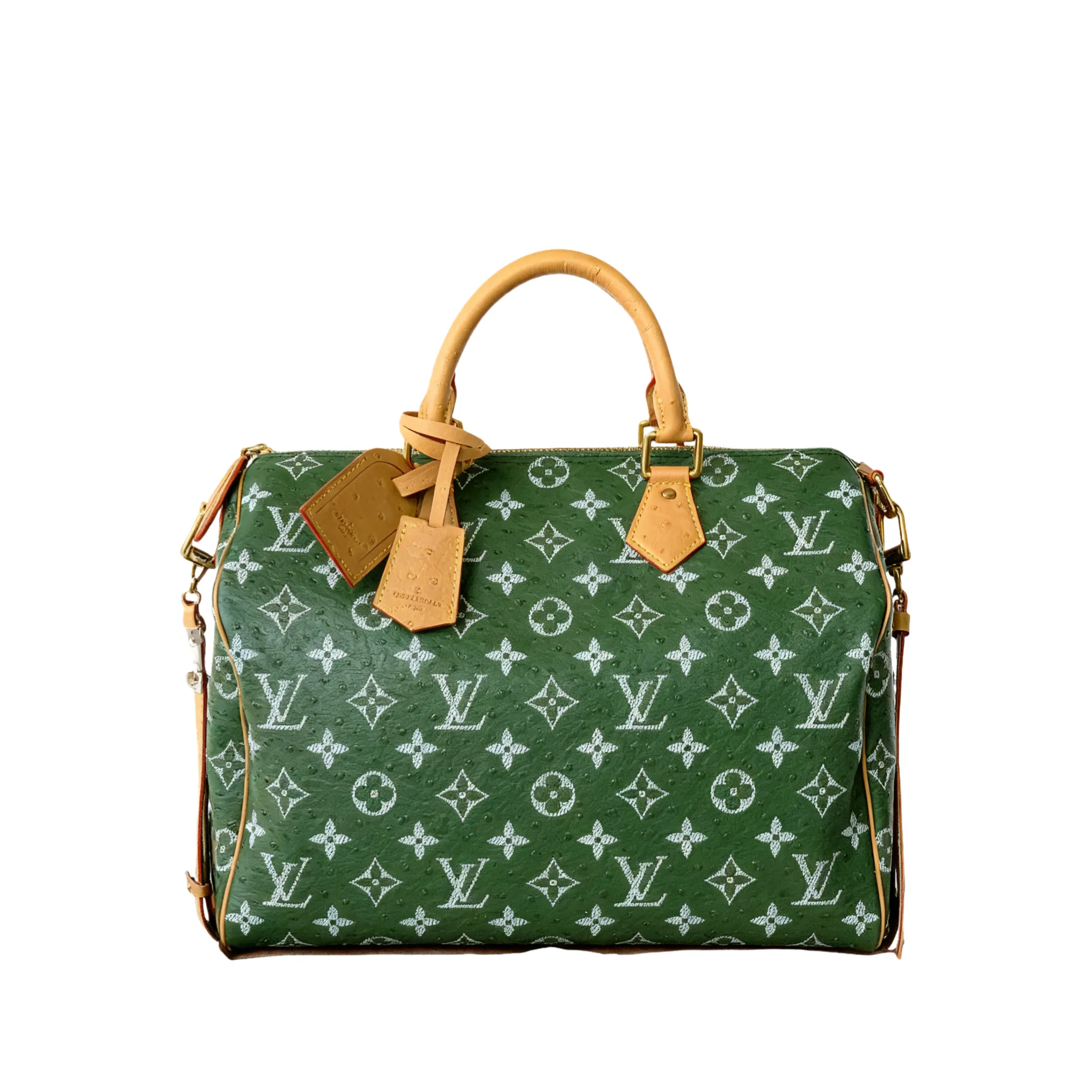 Louis Vuitton Speedy P9 Bandouli??re 40 Monogram Ostrich-Embossed Cowhide M24417