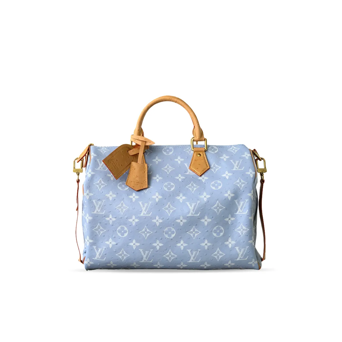 Louis Vuitton Speedy P9 Bandouli??re 40 Monogram Ostrich-Embossed Cowhide M24417