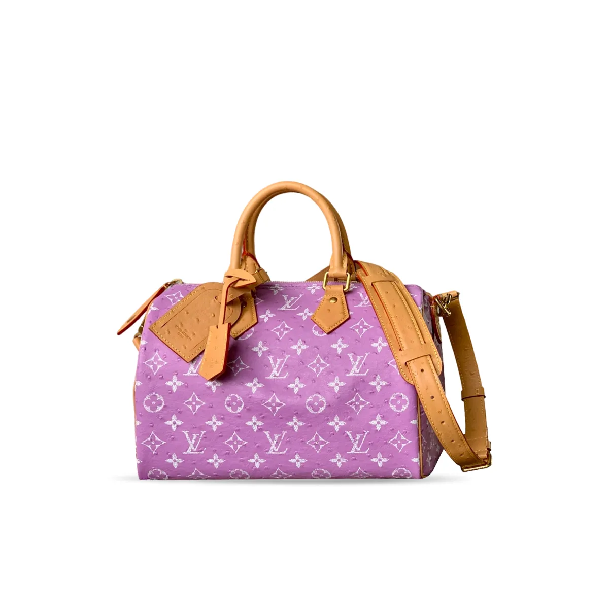 Louis Vuitton Speedy P9 Bandouli??re 30 Monogram Ostrich-Embossed Cowhide M14064