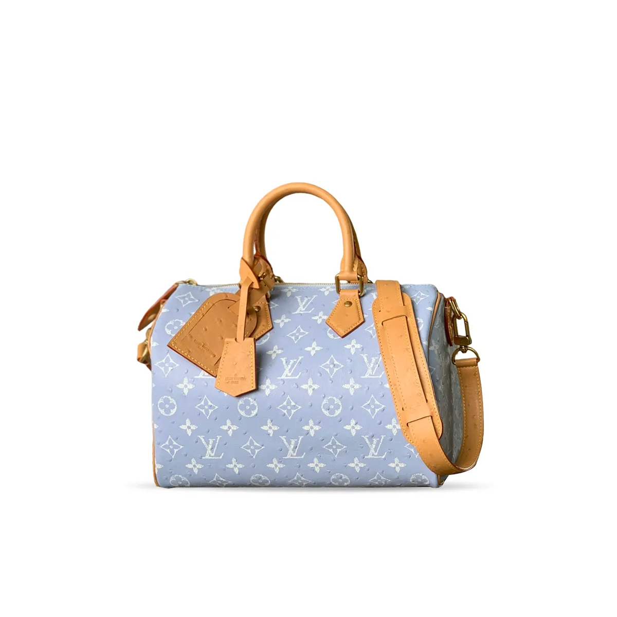 Louis Vuitton Speedy P9 Bandouli??re 30 Monogram Ostrich-Embossed Cowhide M14021