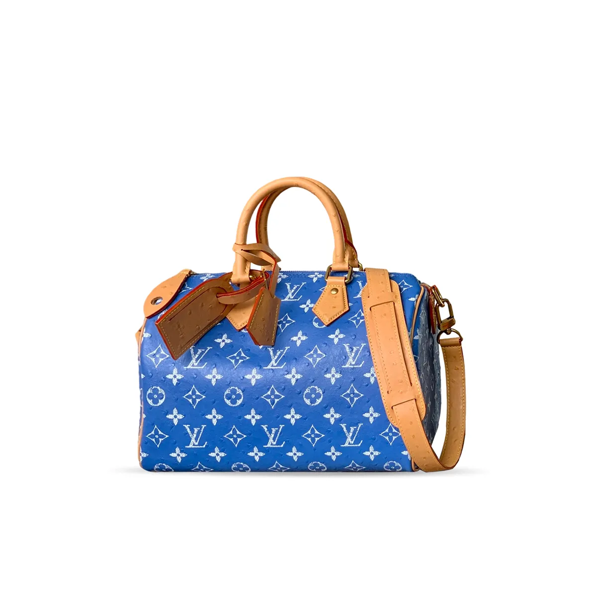 Louis Vuitton Speedy P9 Bandouli??re 30 Monogram Ostrich-Embossed Cowhide M14021