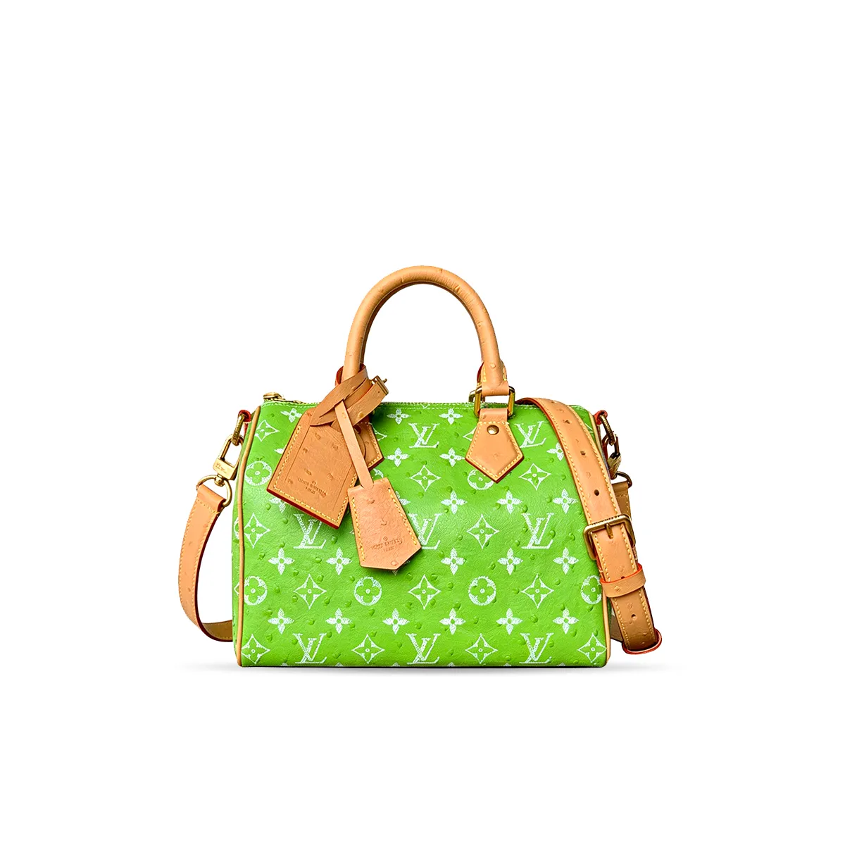 Louis Vuitton Speedy P9 Bandouli??re 25 Monogram Ostrich-Embossed Cowhide M24437