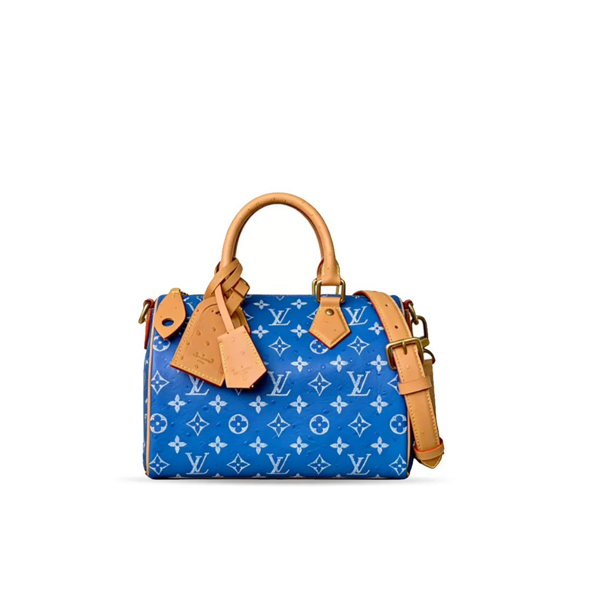 Louis Vuitton Speedy P9 Bandouli??re 25 Monogram Ostrich-Embossed Cowhide M24437