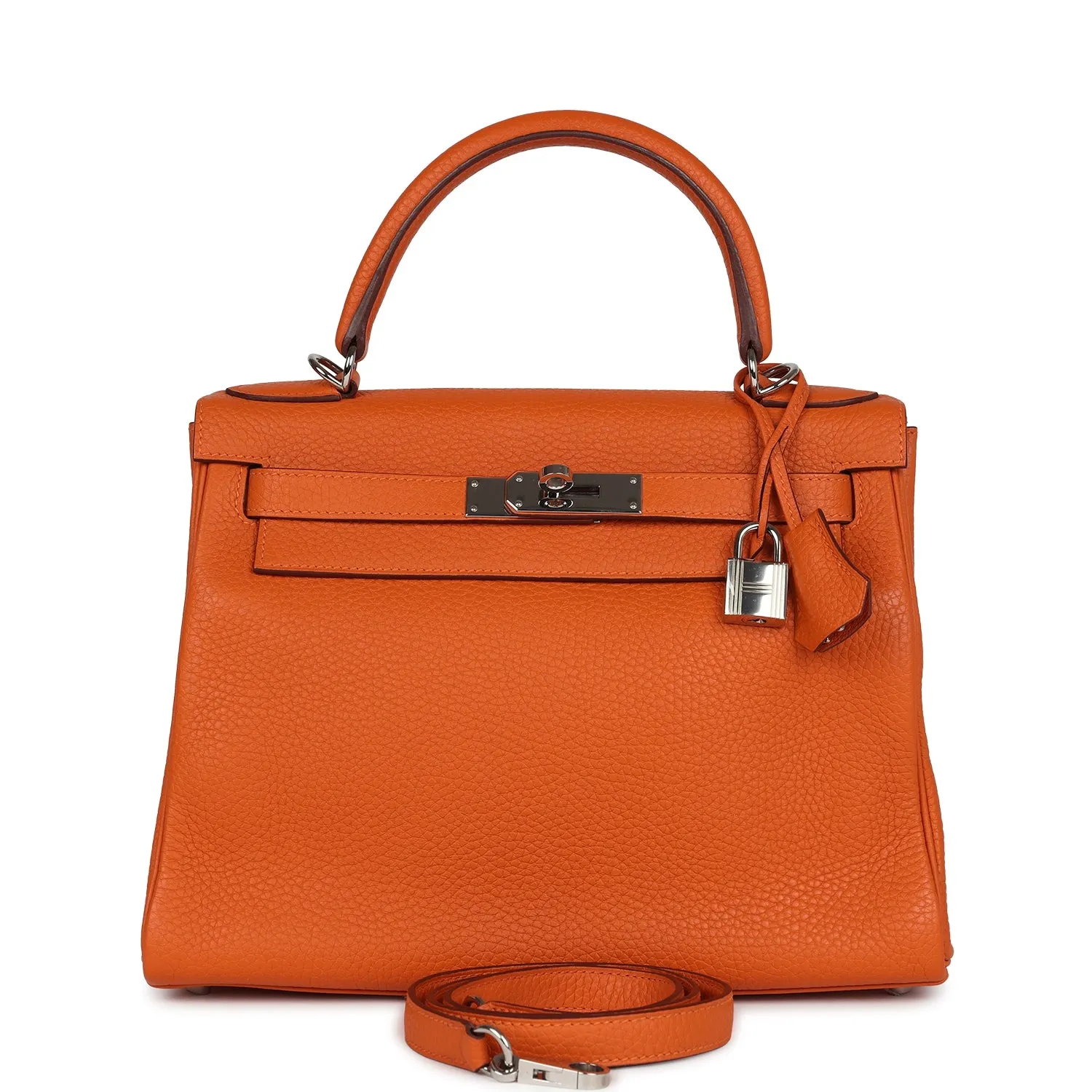 Herm??s Special Order (HSS) Kelly Retourne 28 Orange Togo Palladium Hardware