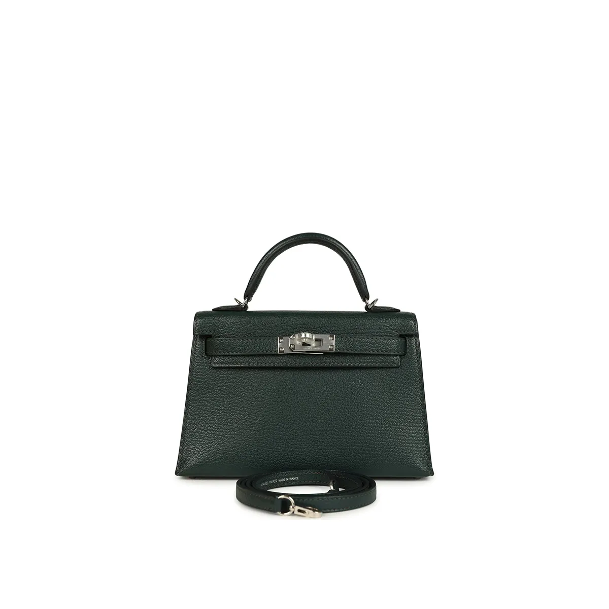Herm??s Kelly Sellier 20 Vert Titien Verso Chevre Mysore Palladium Hardware