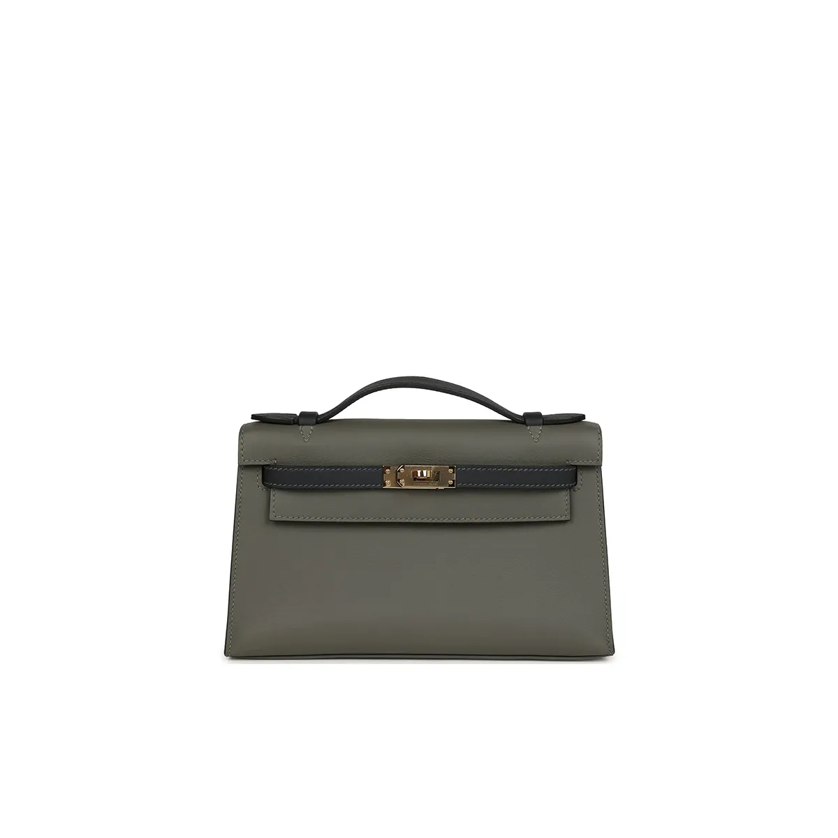 Herm??s Special Order (HSS) Kelly Pochette Gris Meyer and Caban Swift Permabrass Hardware