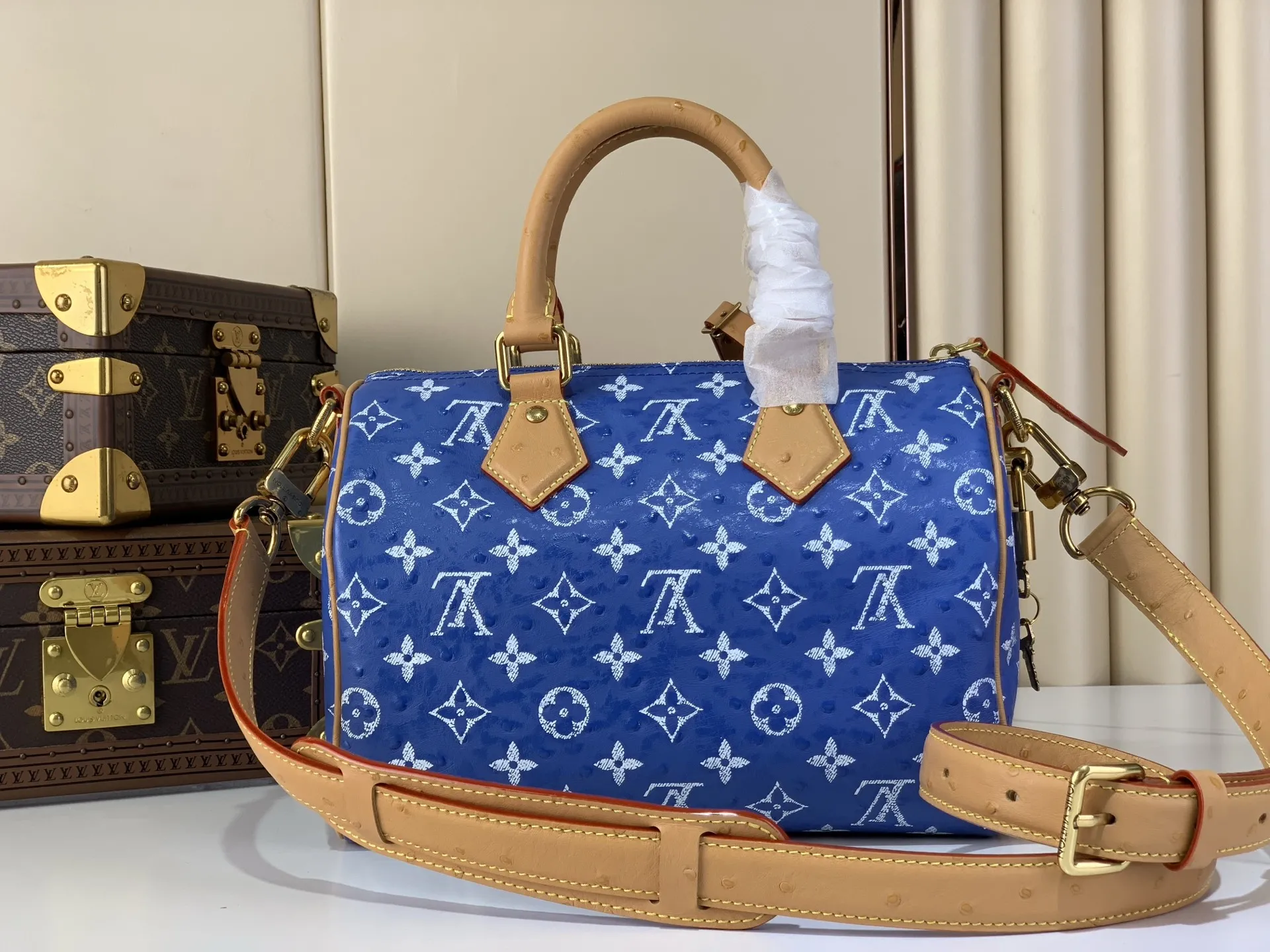 Louis Vuitton Speedy P9 Bandouli??re 25 Monogram Ostrich-Embossed Cowhide M24437 - Image 5