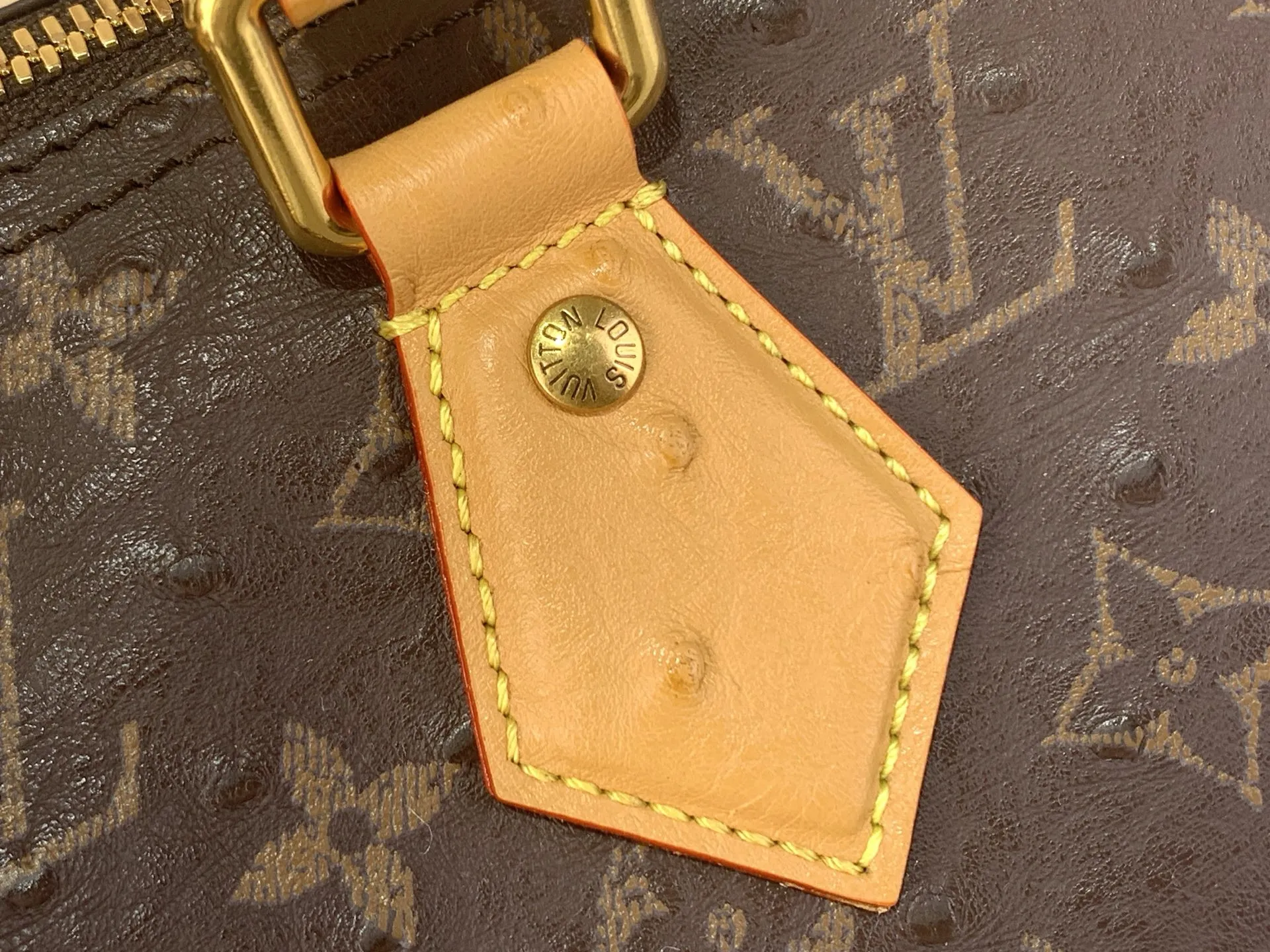 Louis Vuitton Speedy P9 Bandouli??re 30 Monogram Ostrich-Embossed Cowhide M14021 - 图片 8