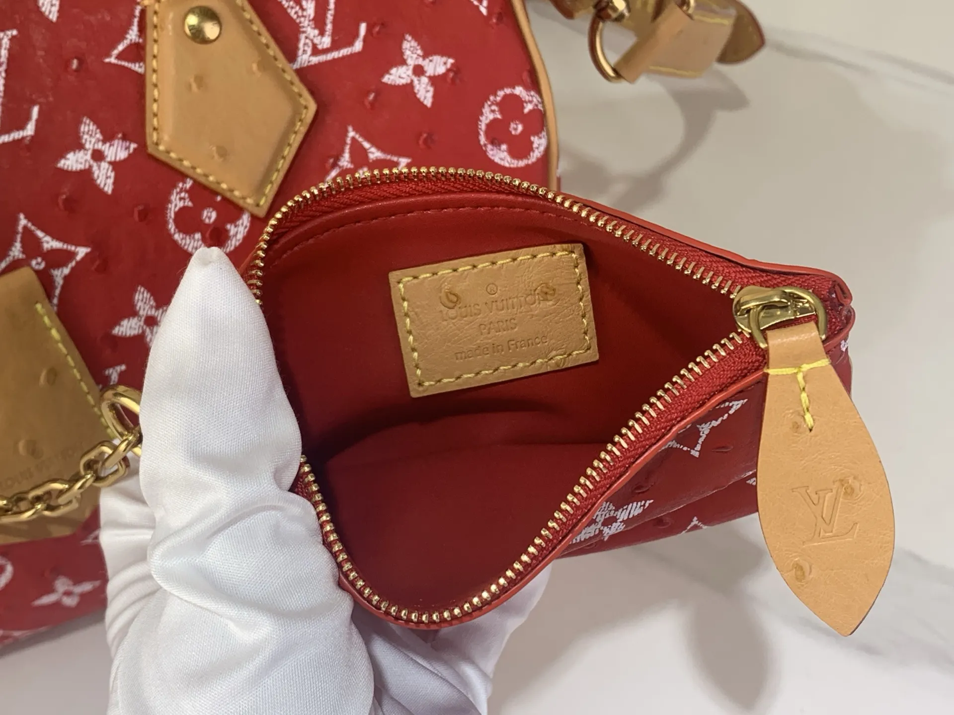 Louis Vuitton Speedy P9 Bandouli??re 30 Monogram Ostrich-Embossed Cowhide M14021 - 图片 8