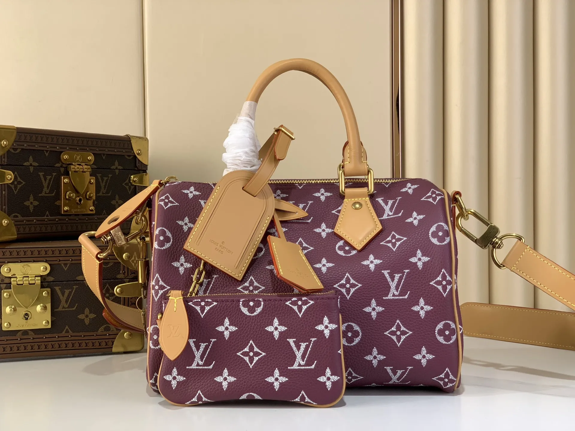 Louis Vuitton Speedy P9 Bandouli??re 30 Monogram Ostrich-Embossed Cowhide M14021 - Image 3