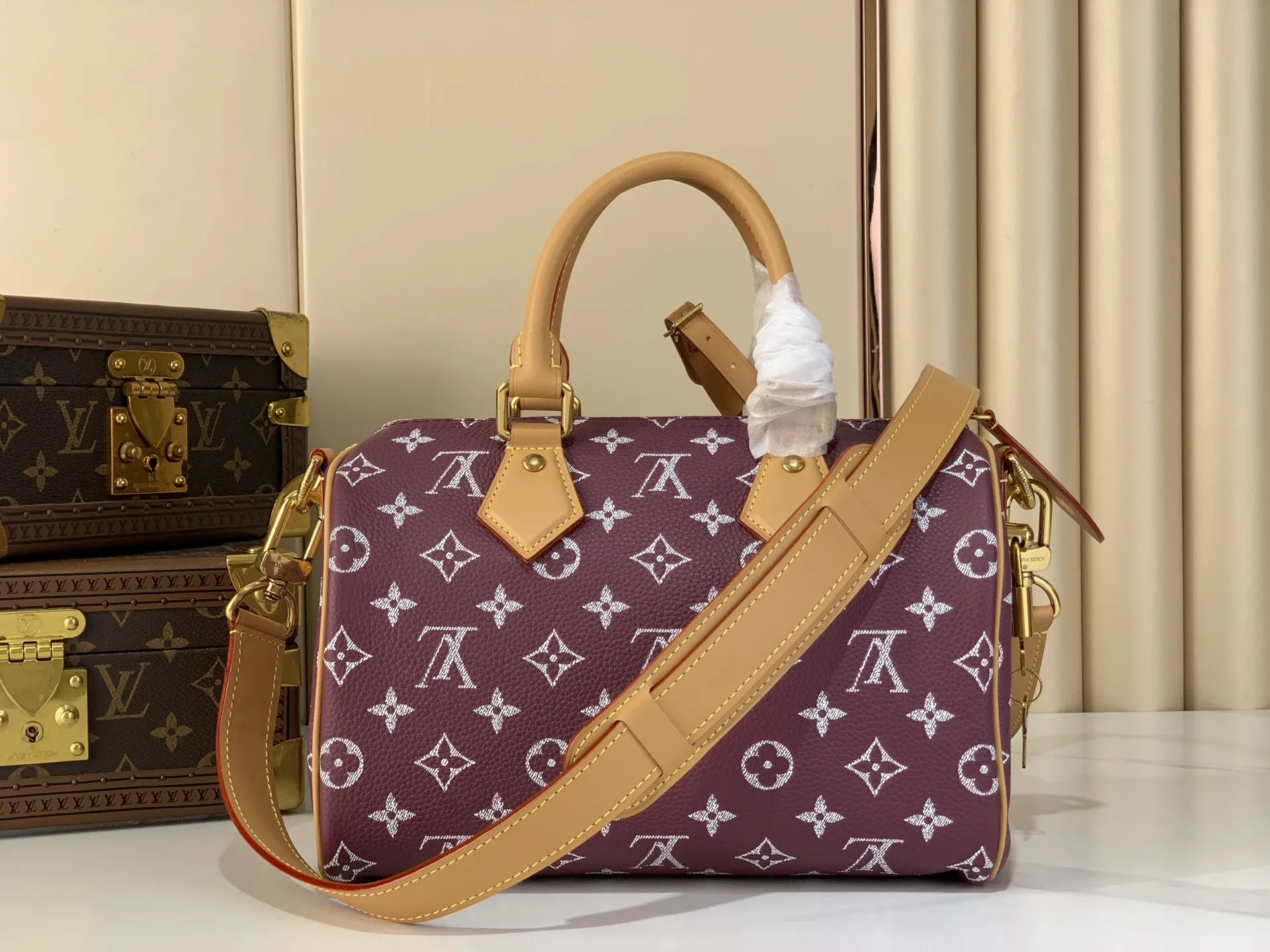Louis Vuitton Speedy P9 Bandouli??re 30 Monogram Ostrich-Embossed Cowhide M14021 - Image 5