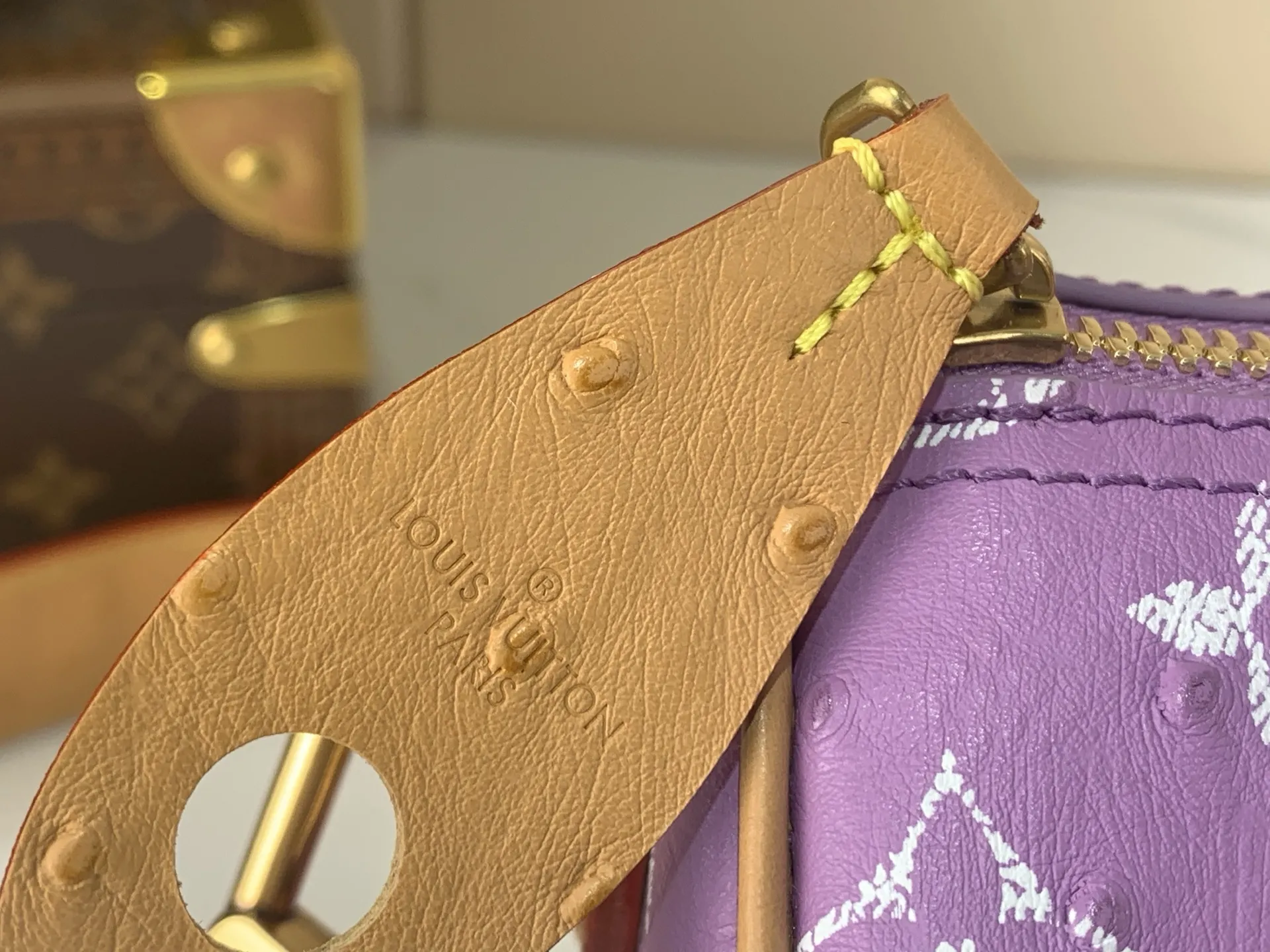 Louis Vuitton Speedy P9 Bandouli??re 30 Monogram Ostrich-Embossed Cowhide M14064 - 图片 7