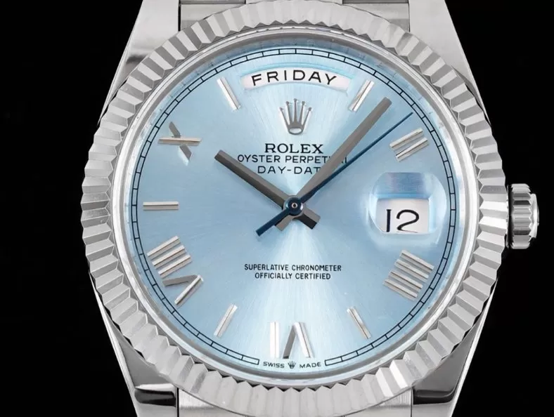 Alternative view of DayDate 228239 40mm Pres SS/SS Ice Blue Dial GSF A3255 (Tungsten Heavy Version)