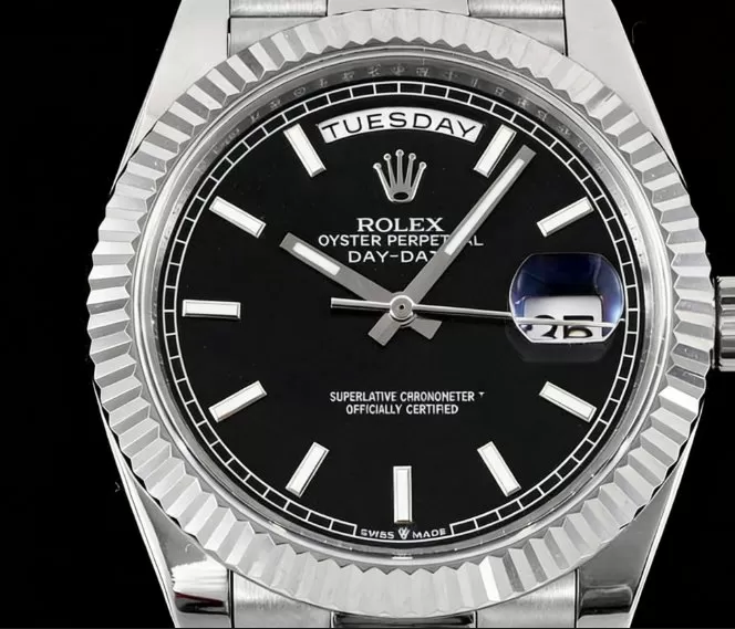 Alternative view of DayDate 228239 40mm Pres SS/SS Black/Stk GSF A3255 (Tungsten Heavy Version)