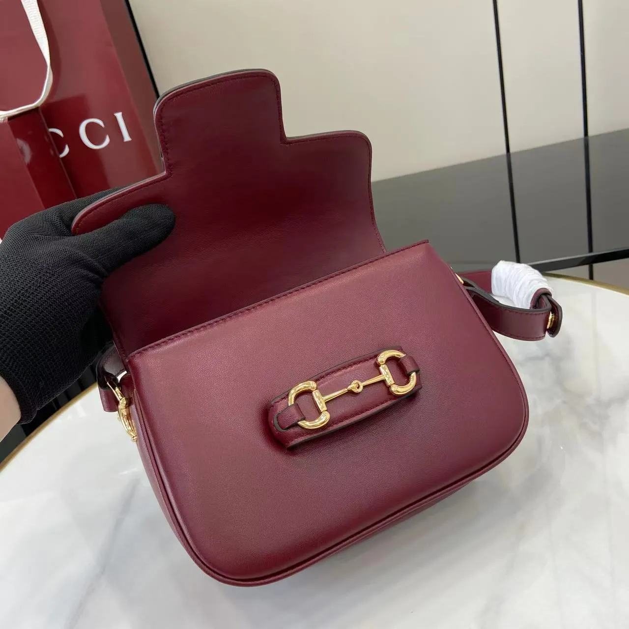 Gucci Horsebit 1955 Aura Mini Shoulder Bag ?847064? - 图片 8
