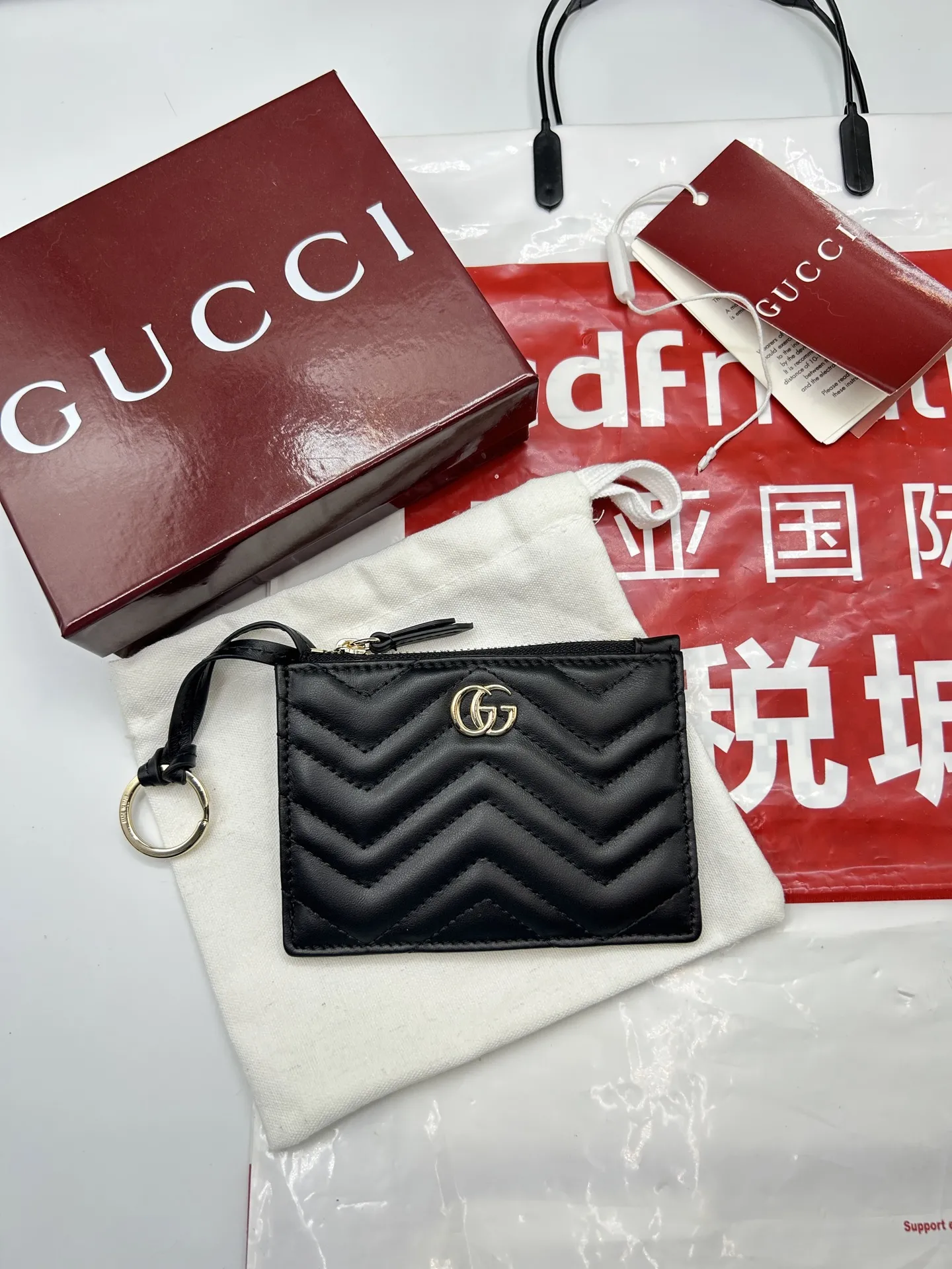 Alternative view of Gucci GG Marmont zip key pouch 837747