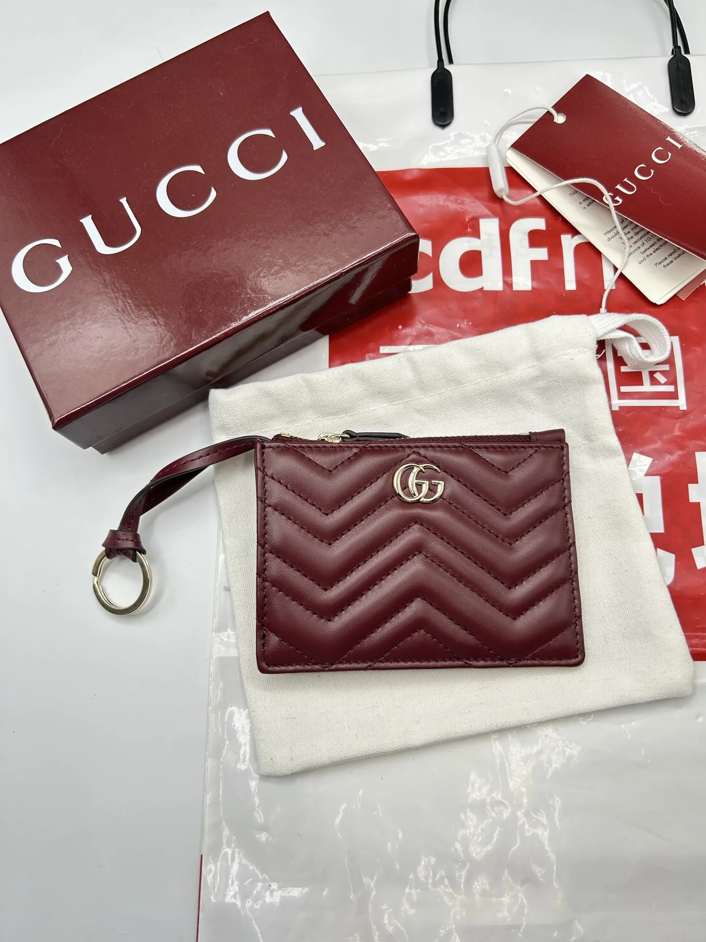Alternative view of Gucci GG Marmont zip key pouch 837747