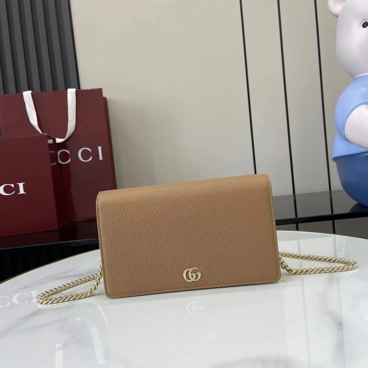 Alternative view of Gucci GG Marmont wallet on chain 497985