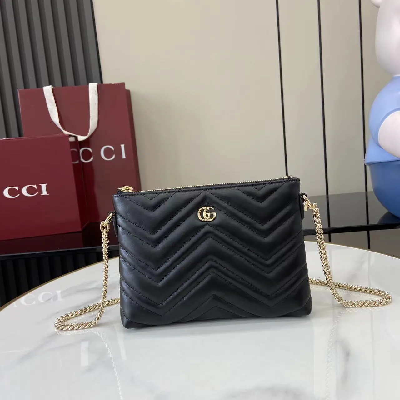 Gucci GG Marmont pochette with chain ?837742 - 图片 2