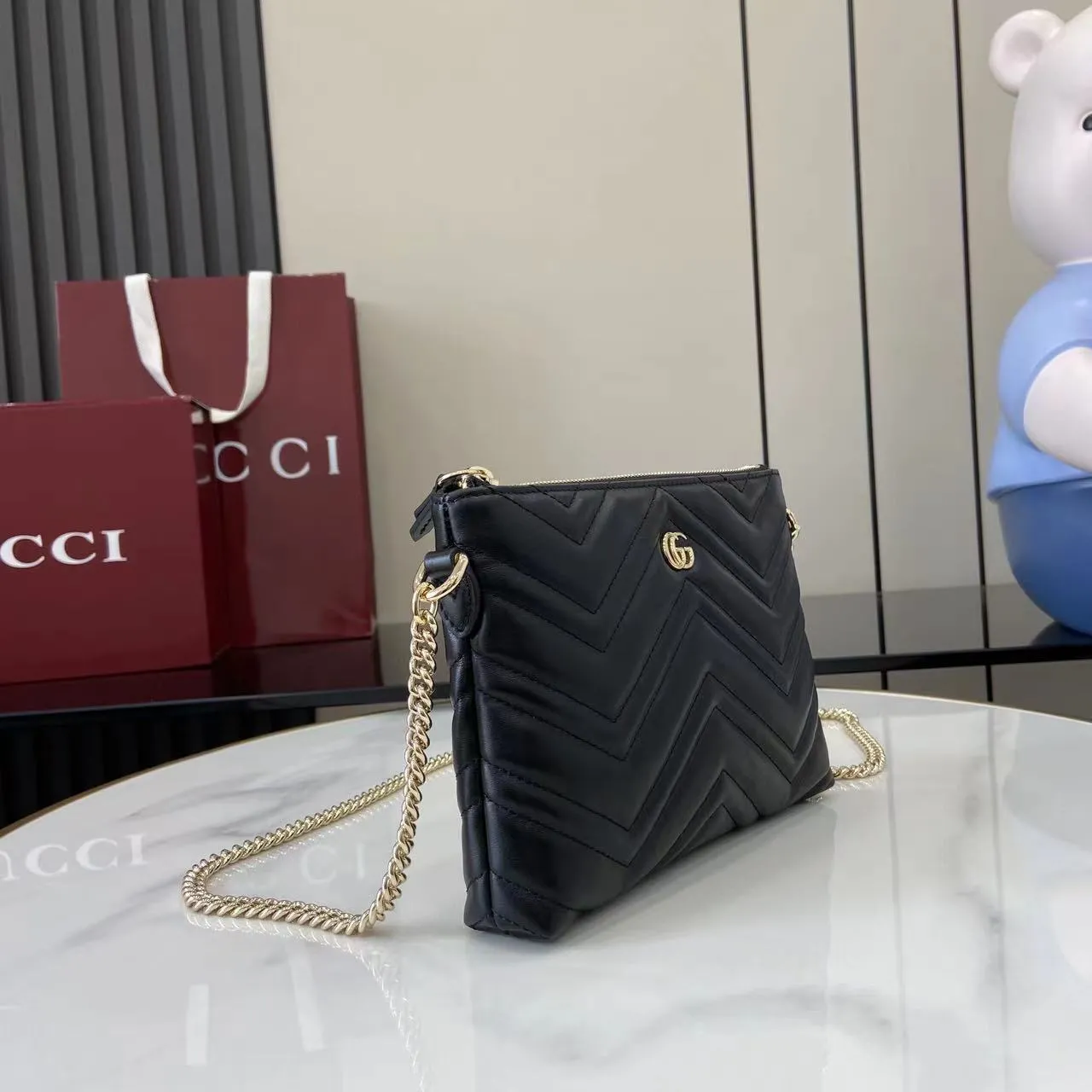 Gucci GG Marmont pochette with chain ?837742 - 图片 3