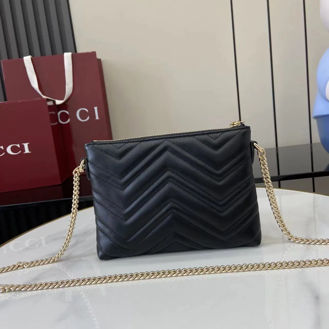 Gucci GG Marmont pochette with chain ?837742 - 图片 4