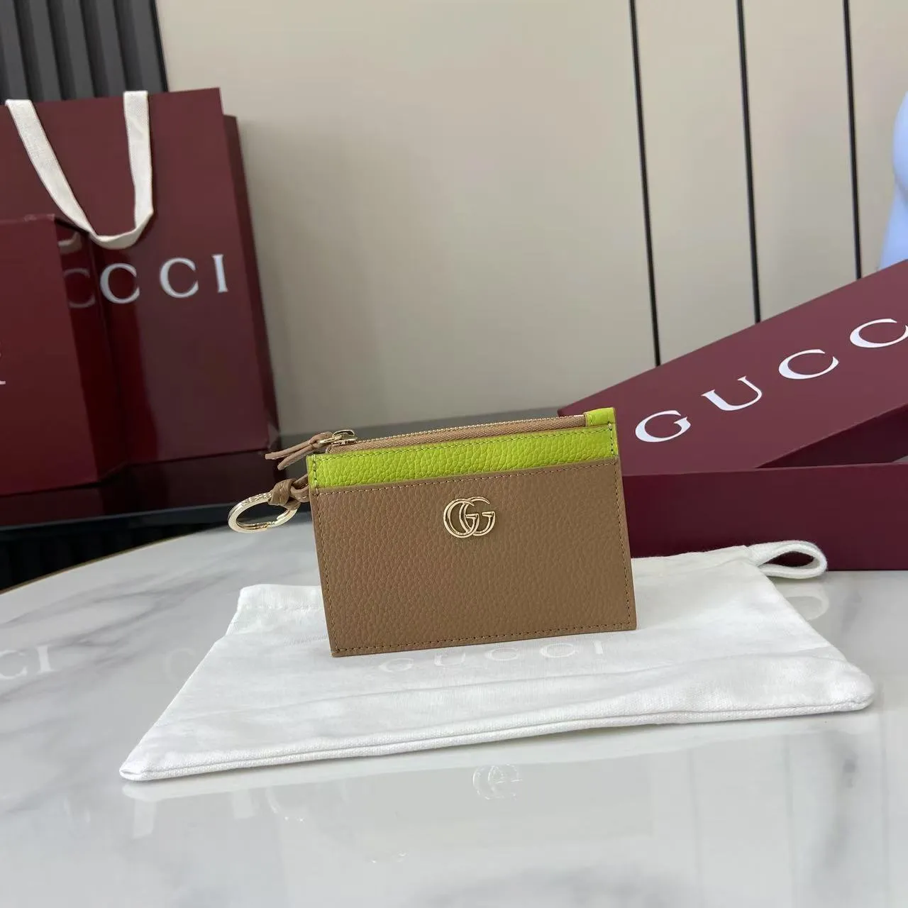 Alternative view of Gucci GG Marmont zip key pouch 837966