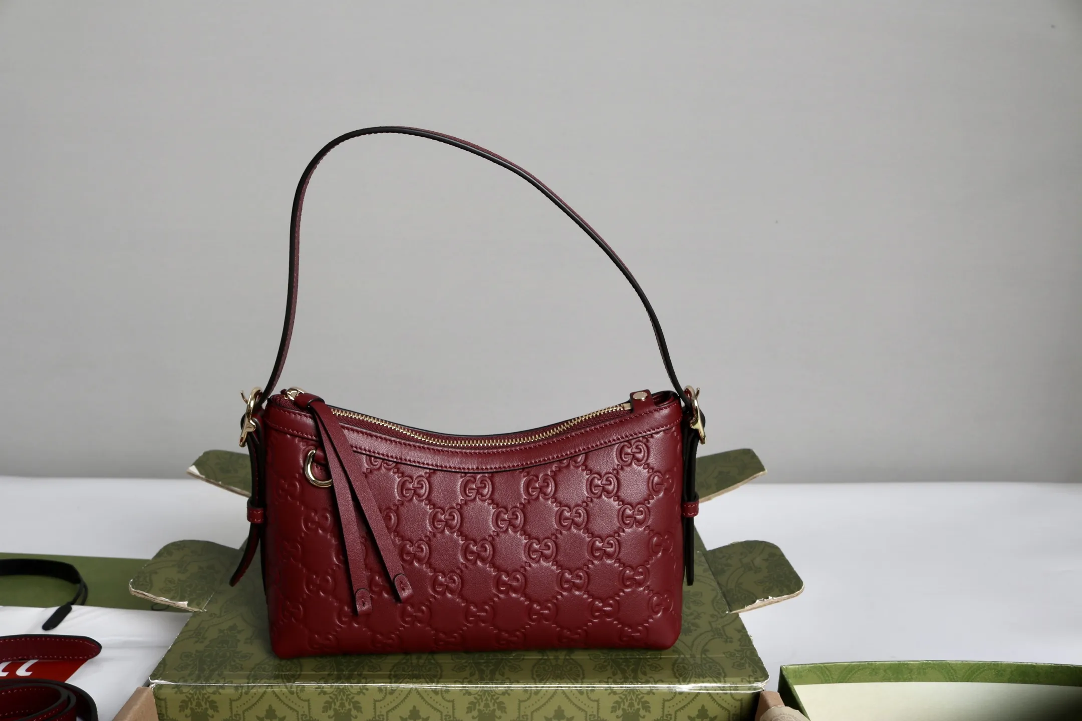 Alternative view of Gucci GG Emblem small shoulder bag 847450