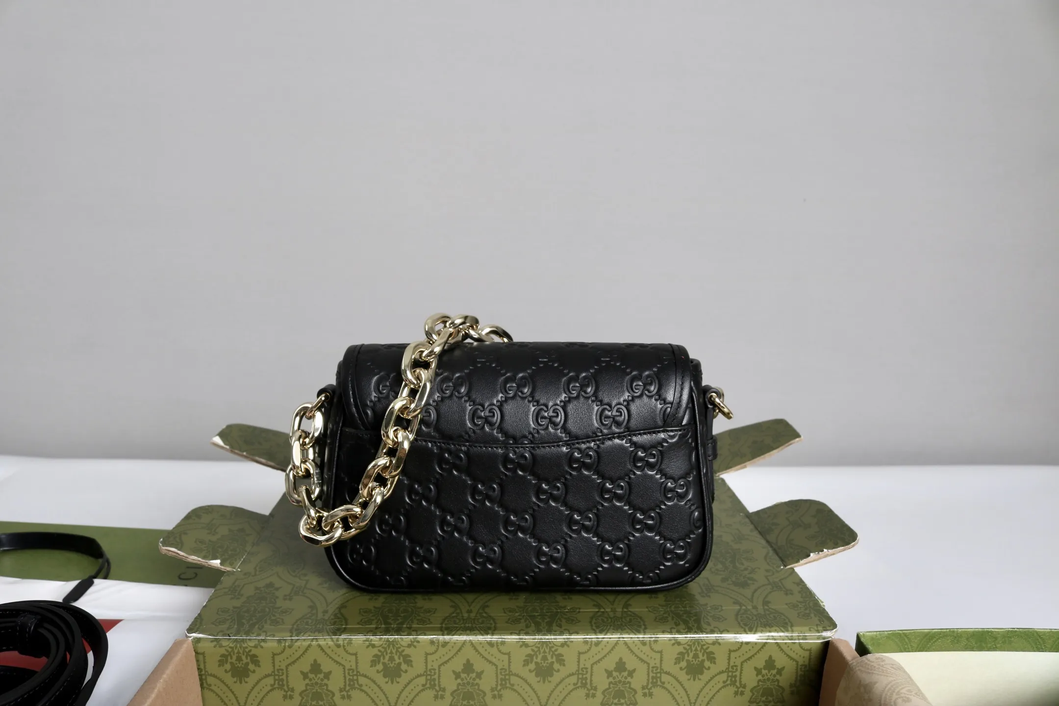 Alternative view of Gucci GG Emblem small shoulder bag 847448