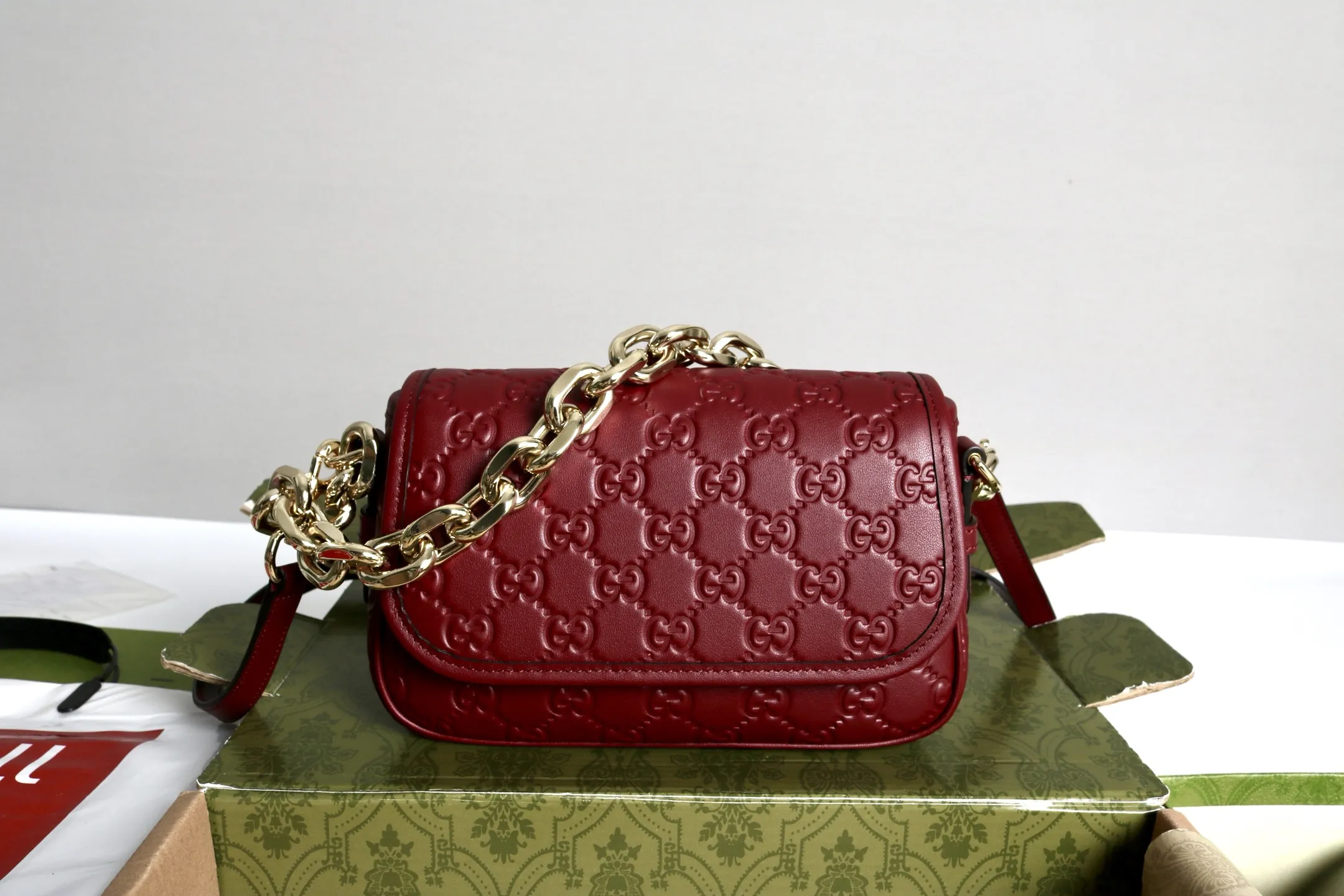 Alternative view of Gucci GG Emblem small shoulder bag 847448